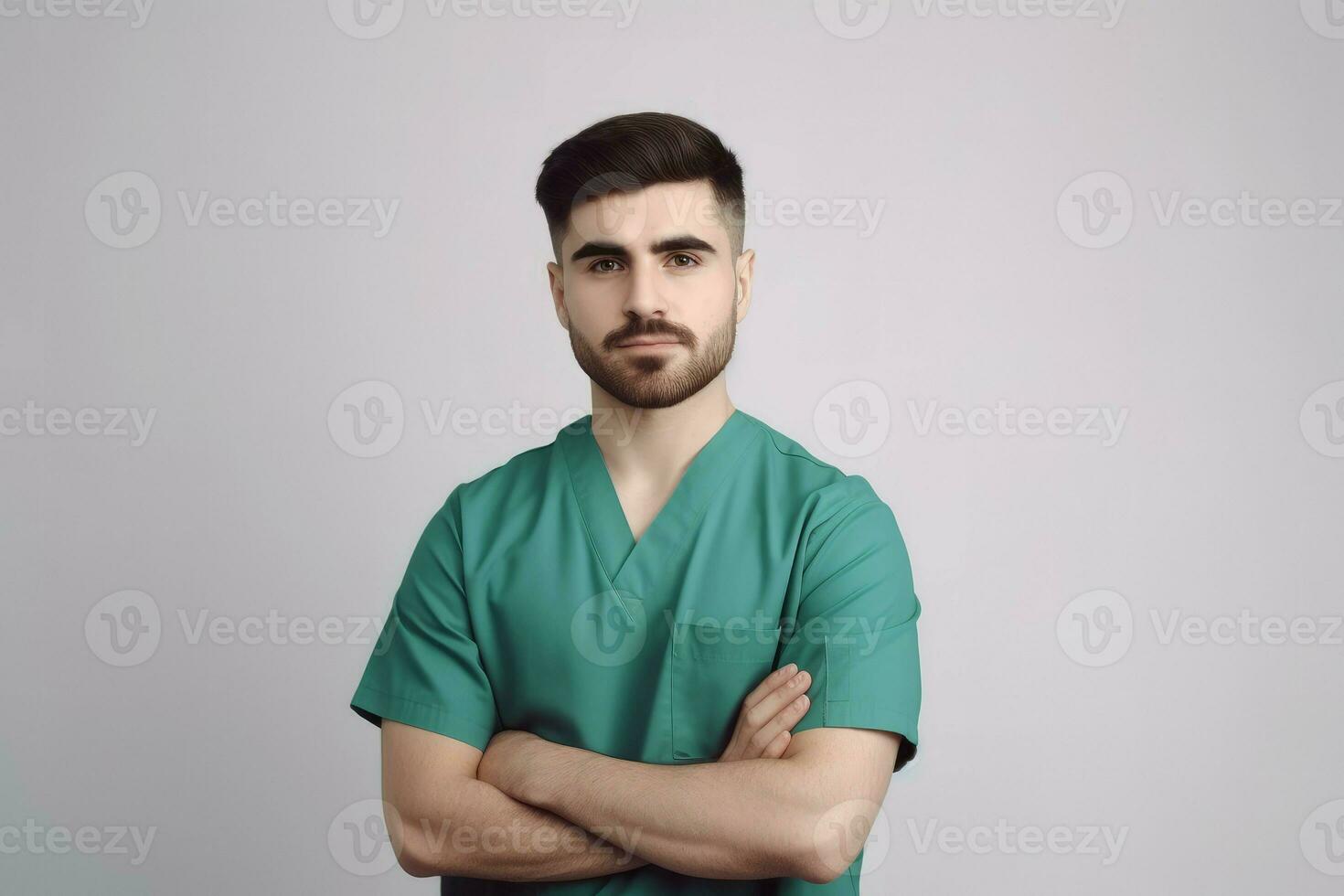 médico asistente masculino. generar ai foto