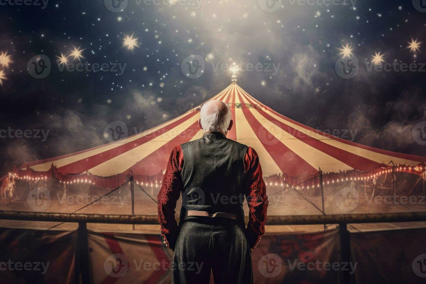 Circus tent arena old performer. Generate Ai photo