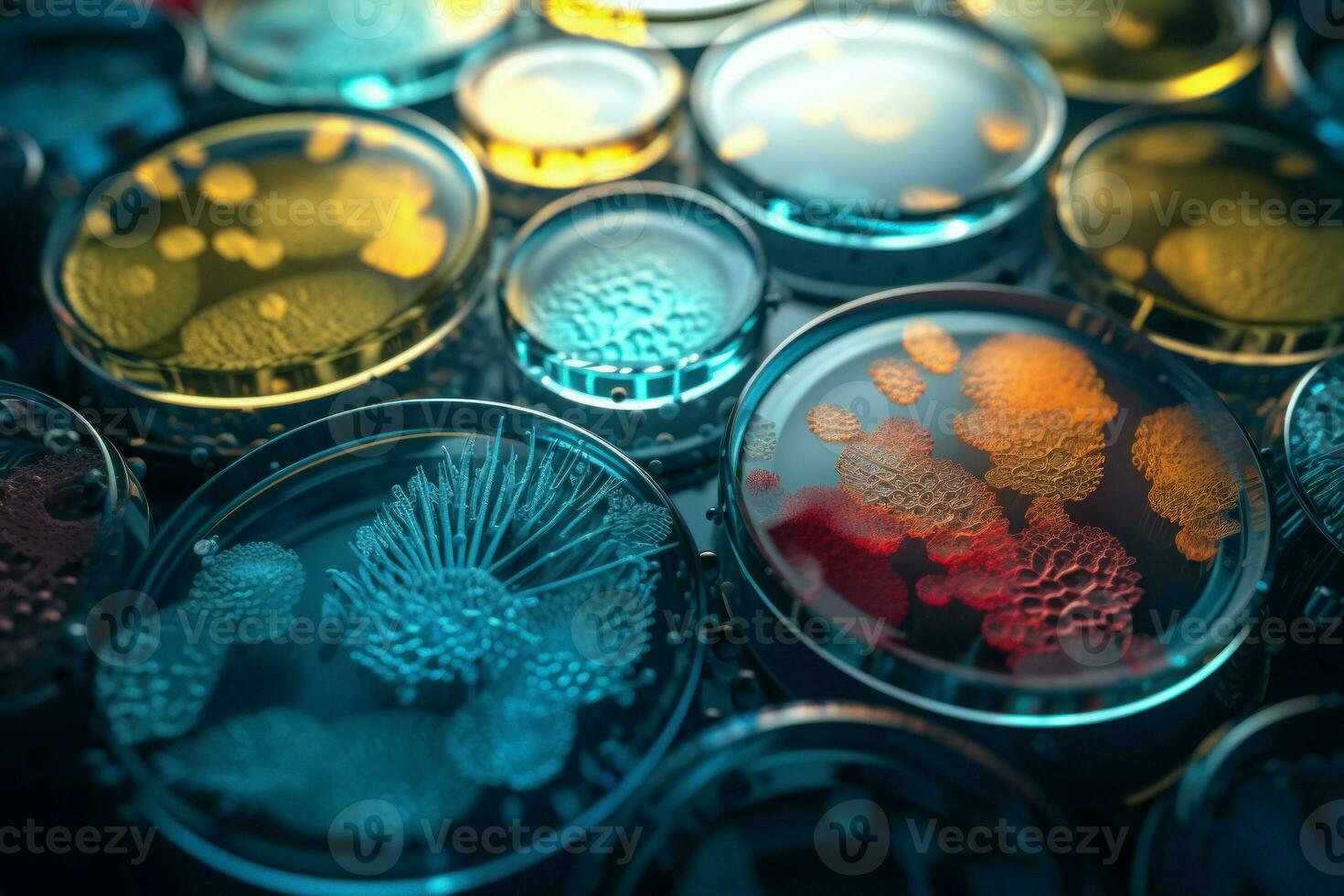Macro closeup bacteria. Generate Ai photo