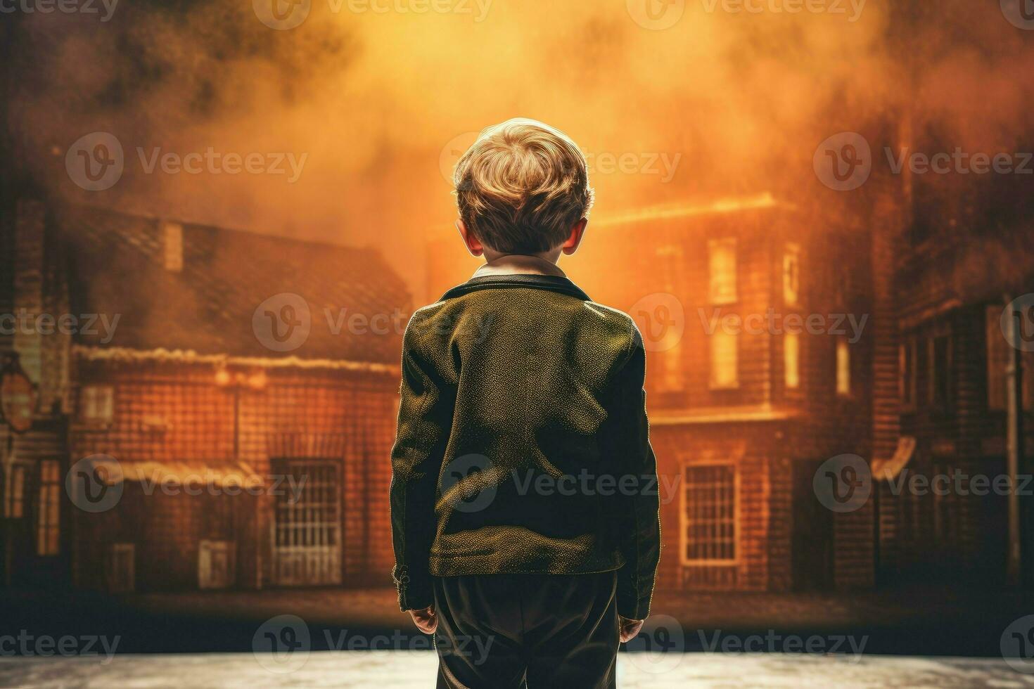 Actor boy in small theater. Generate Ai photo