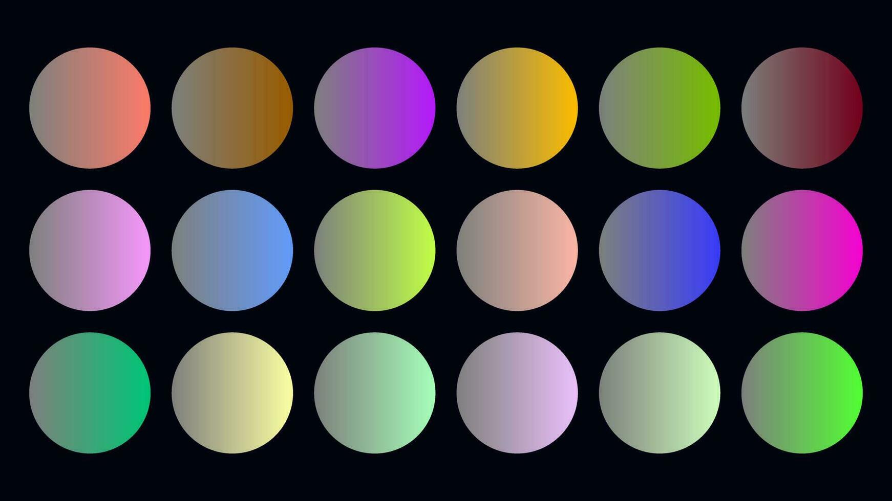 Colorful Gray Color Shade Linear Gradient Palette Swatches Web Kit Circles Template Set vector