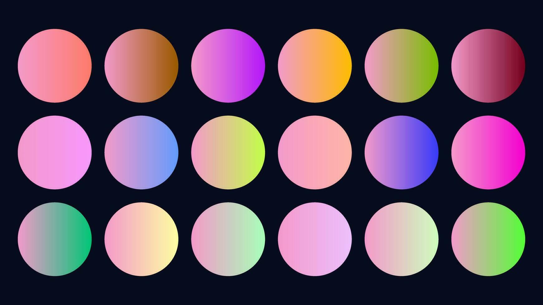 Colorful Pink Color Shade Linear Gradient Palette Swatches Web Kit Circles Template Set vector