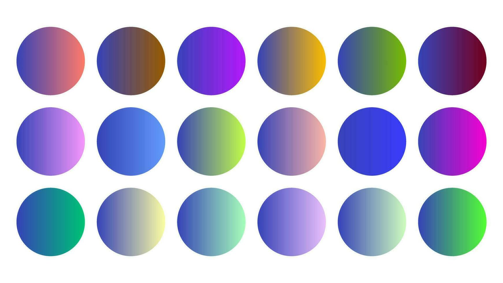 Colorful Blue Color Shade Linear Gradient Palette Swatches Web Kit Circles Template Set vector
