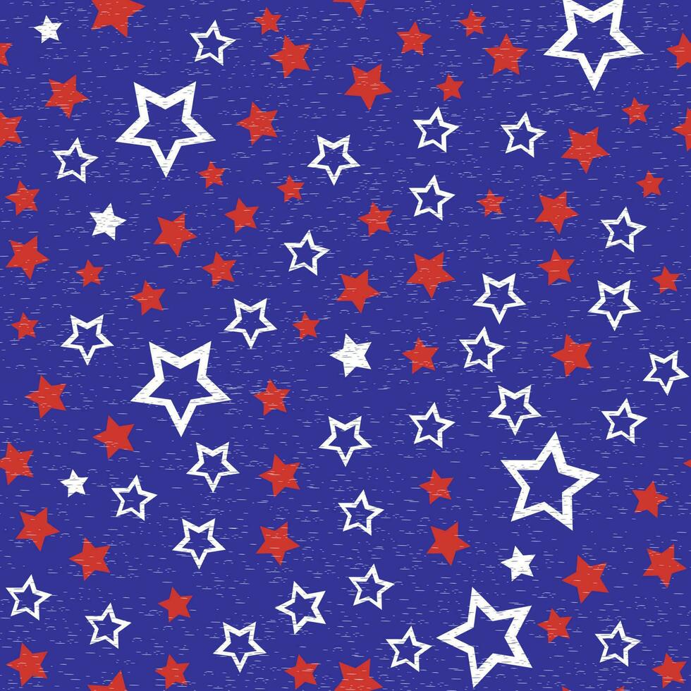 Colored as USA Flag. Vector Illustration of Stars Grunge Background for Celebration Holiday American President Day, memorial day