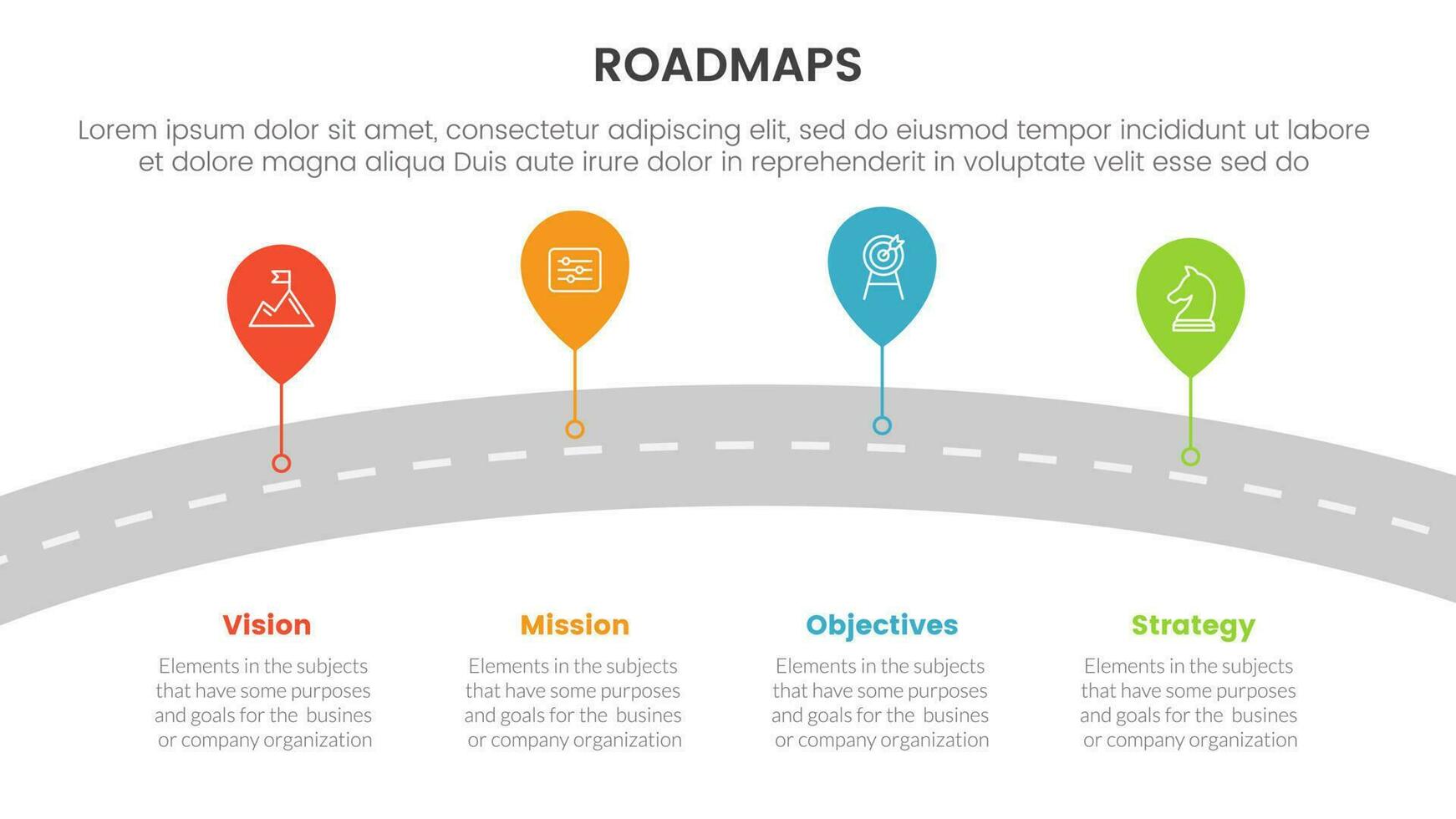 business roadmaps process framework infographic 3 stages with curve road and light theme concept for slide presentation vector