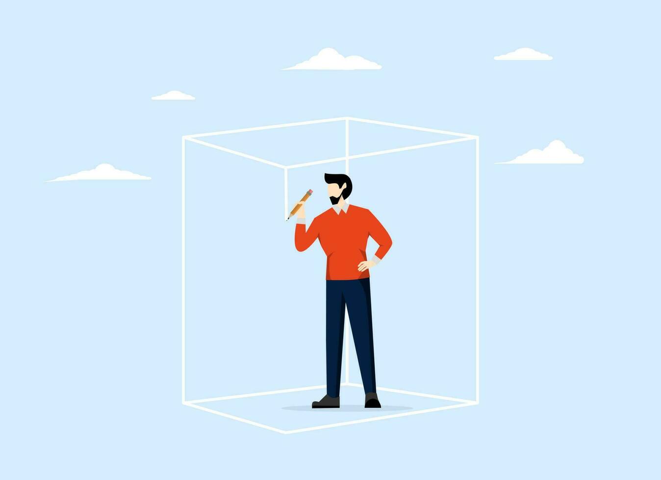 Set privacy zones, space for self-concept, personal barriers to focus or work boundaries, introverted entrepreneur picture squares to cover privacy zones or boundaries to protect against distractions. vector