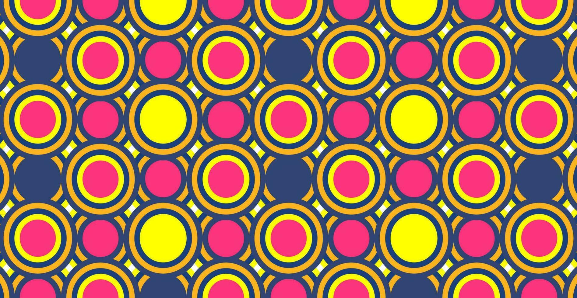 Mosaic pattern of circles in a bright color palette. Geometric ornament of circles superimposed on one another. vector