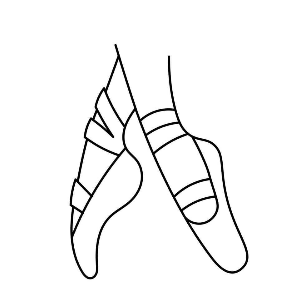 Ballerina legs in pointe shoes vector