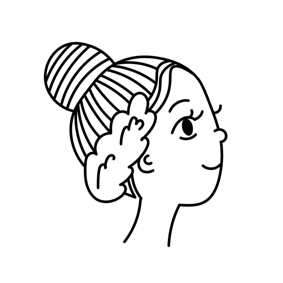 Ballerina portrait doodle vector