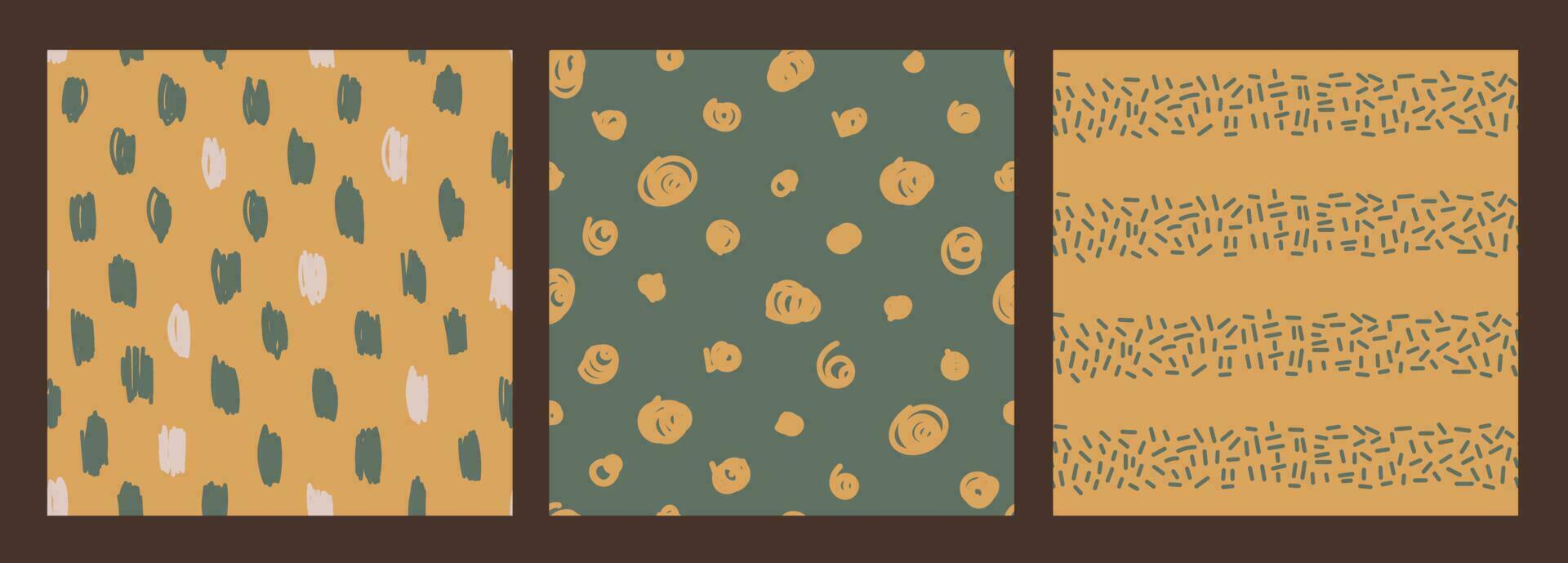 Abstract cozy seamless patterns set vector