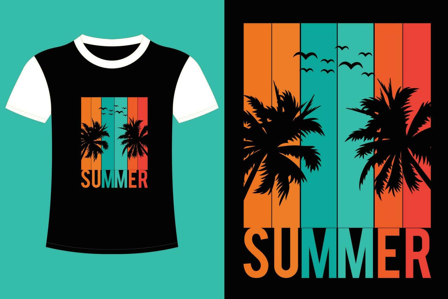 Summer and Surfing T shirt design. vector