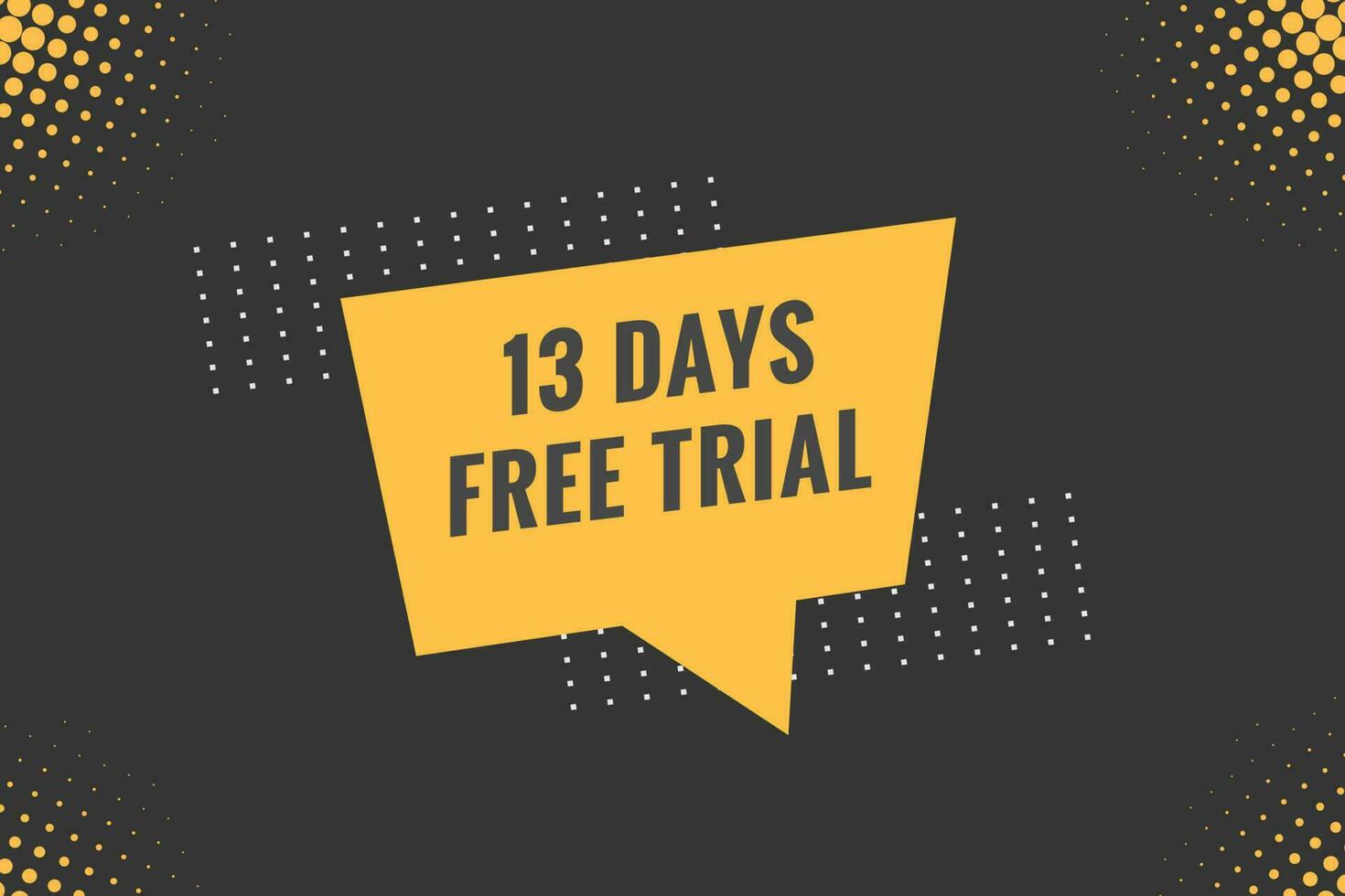 13 days Free trial Banner Design. 13 day free banner background vector