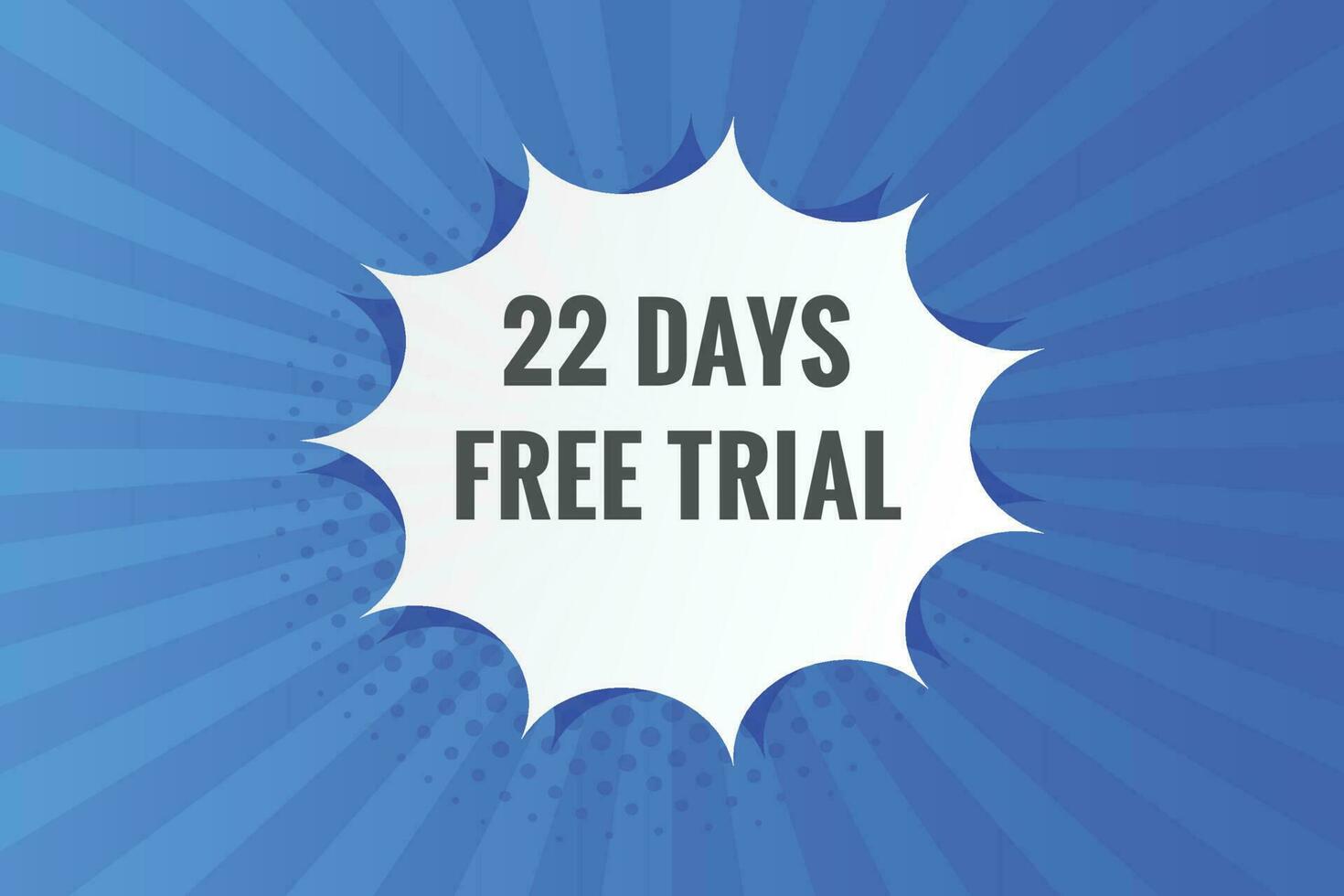 22 days Free trial Banner Design. 22 day free banner background vector