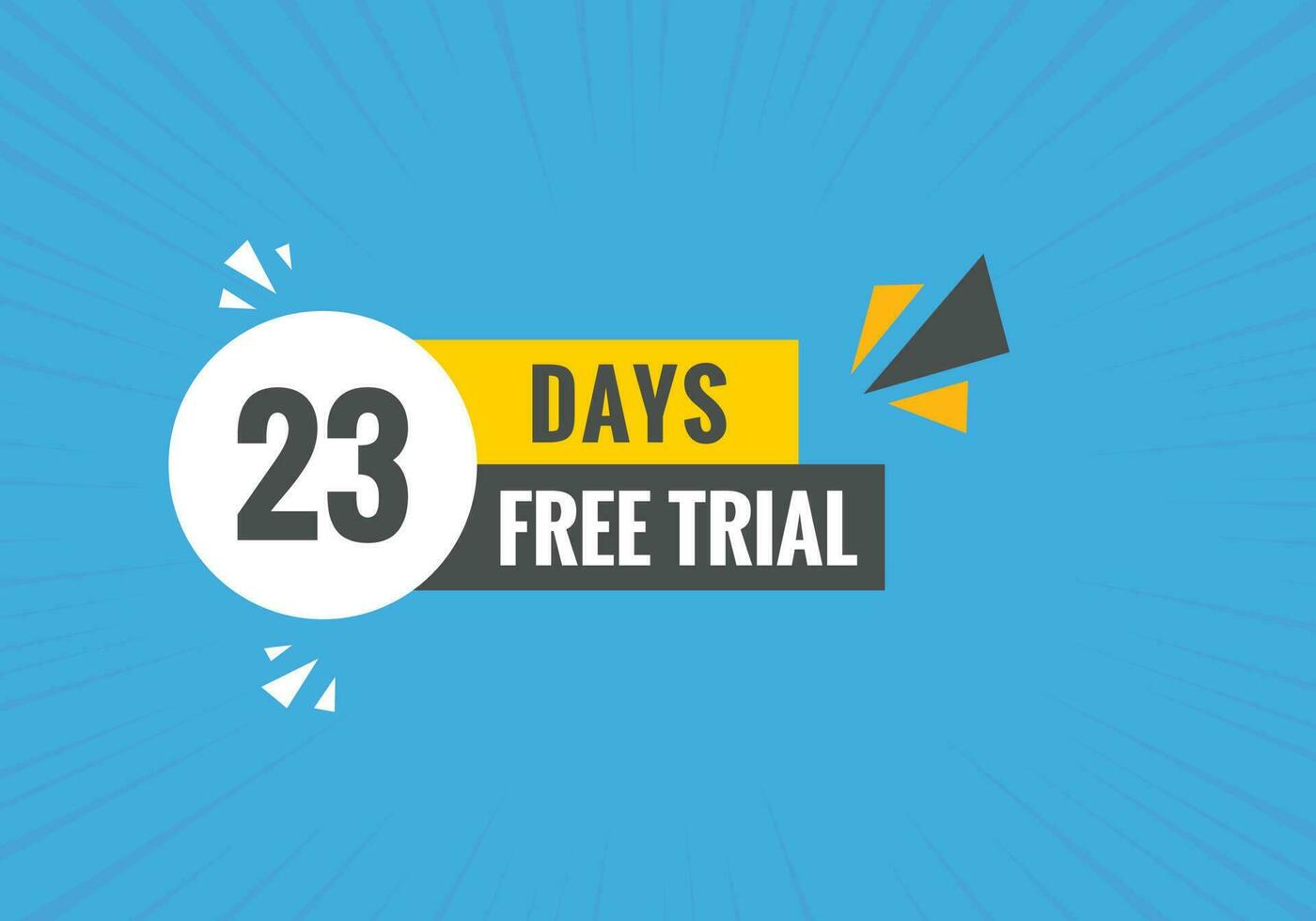 23 days Free trial Banner Design. 23 day free banner background vector