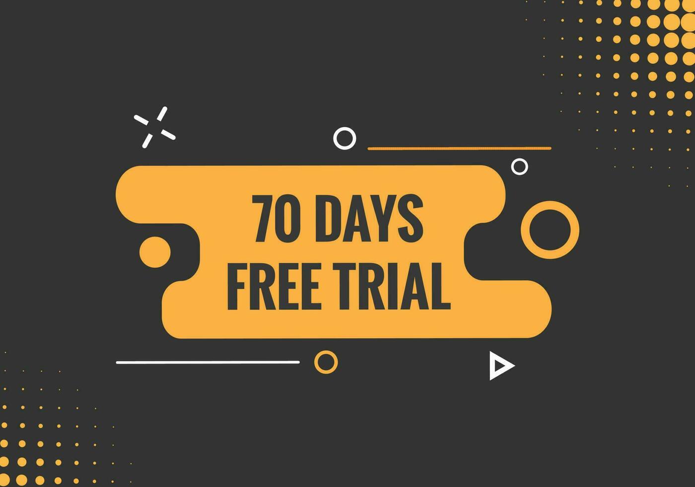 70 days Free trial Banner Design. 70 day free banner background vector