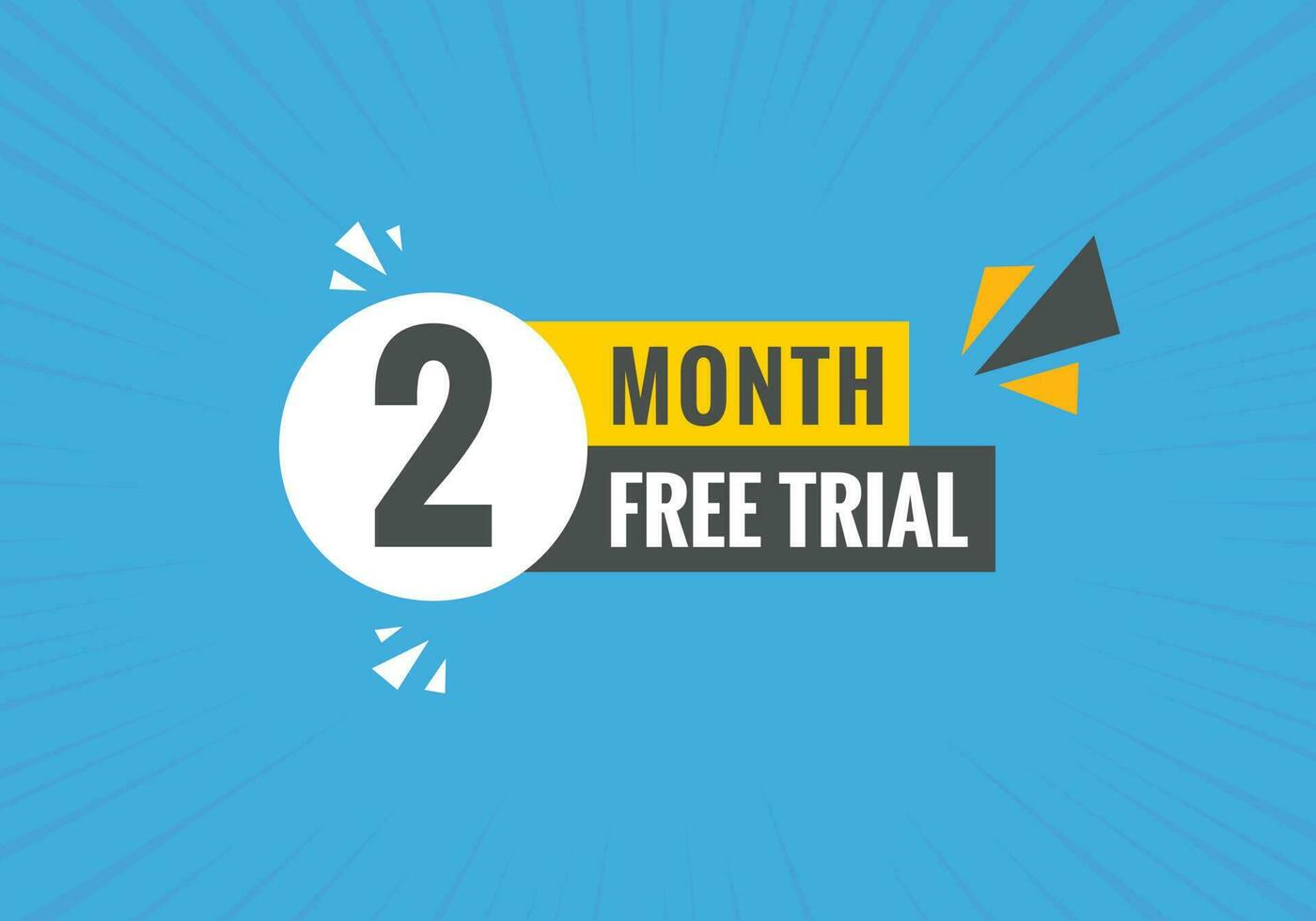 2 Month Free trial Banner Design. 2 month free banner background vector