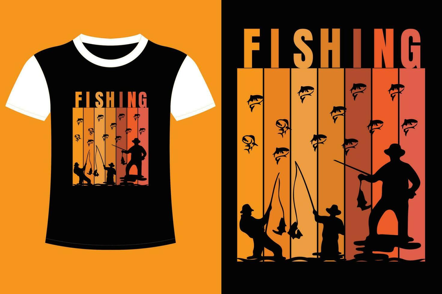 diseño de camisetas de pesca. vector