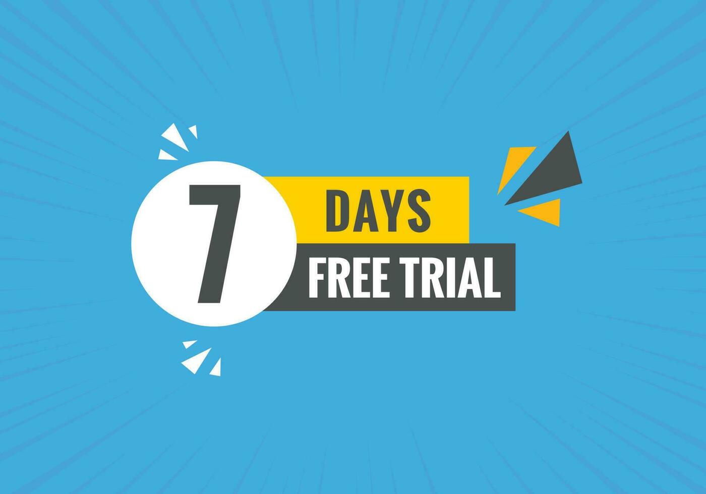 7 days Free trial Banner Design. 7 day free banner background vector