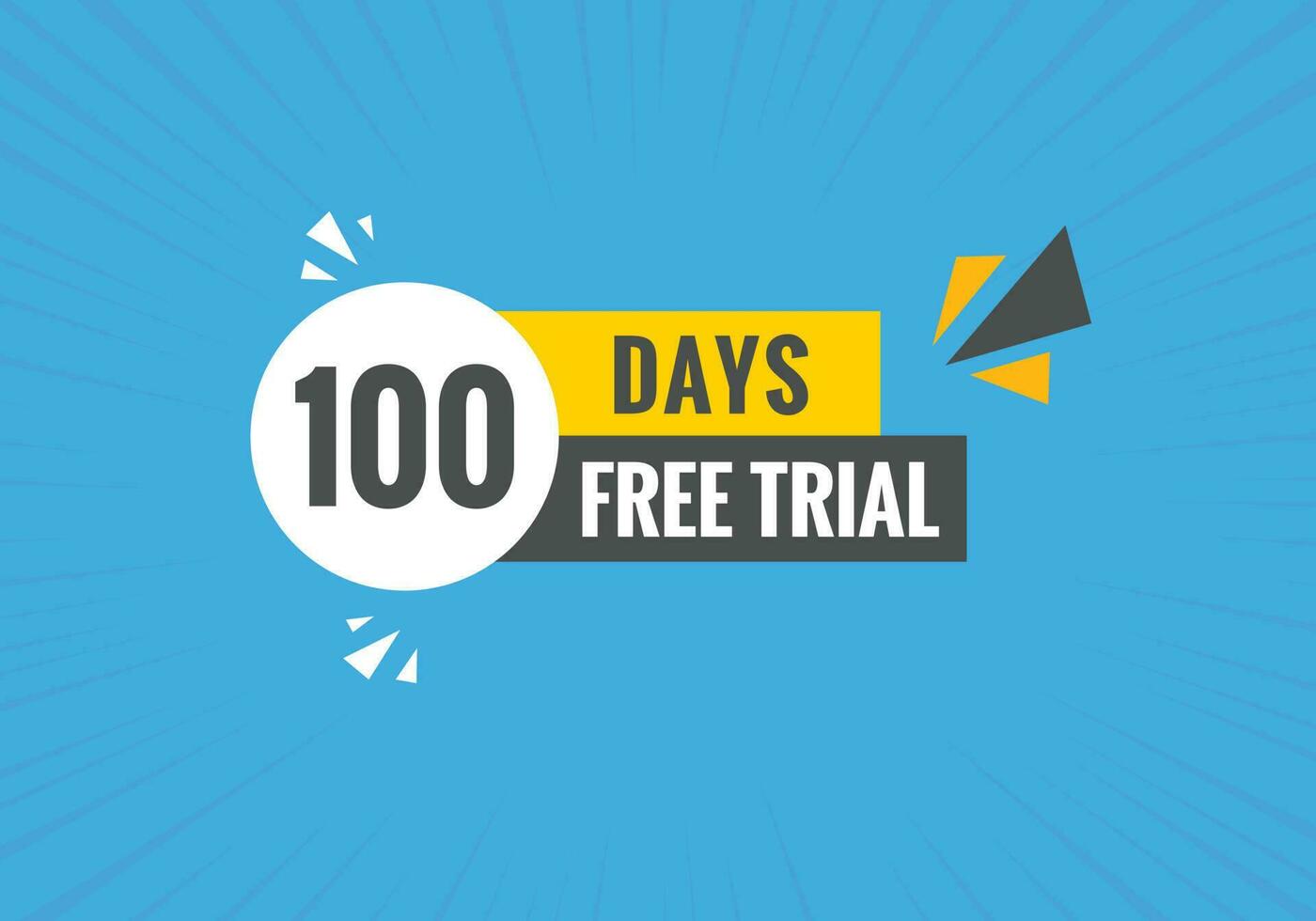 100 days Free trial Banner Design. 100 day free banner background vector