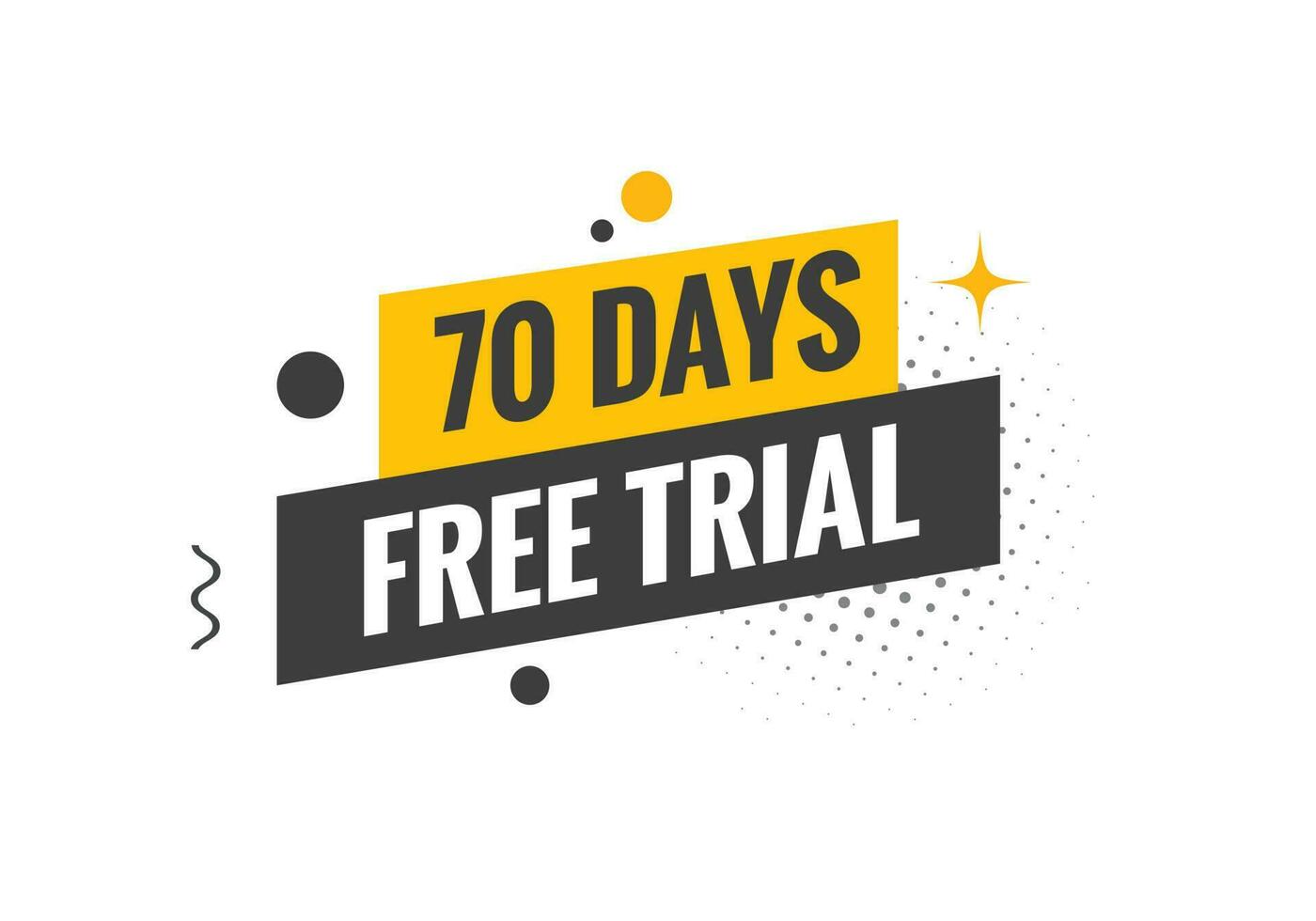 70 days Free trial Banner Design. 70 day free banner background vector