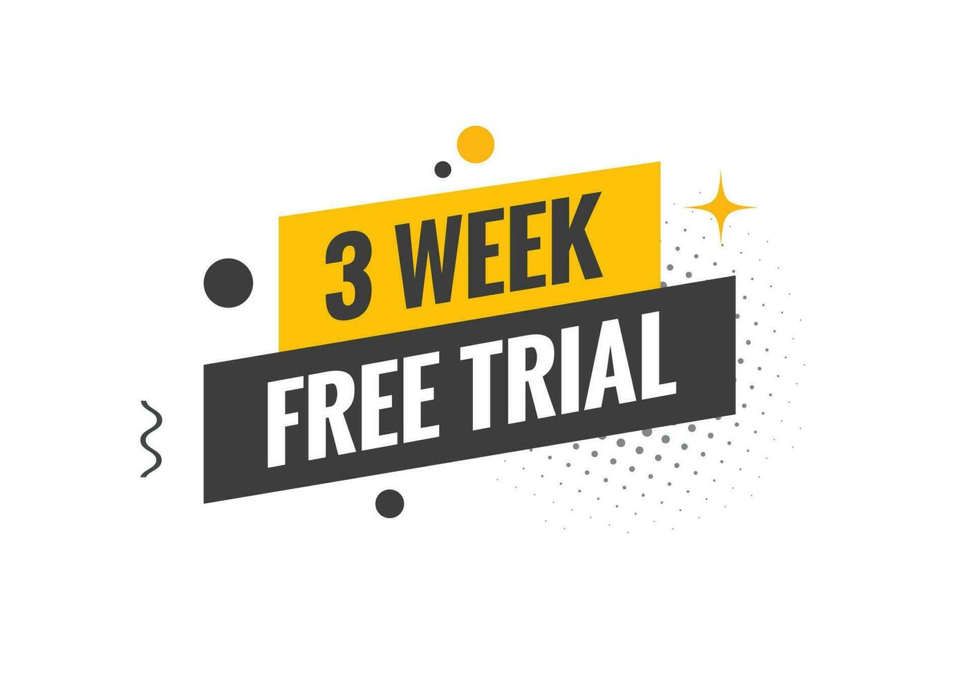 3 week Free trial Banner Design. 3 week free banner background vector