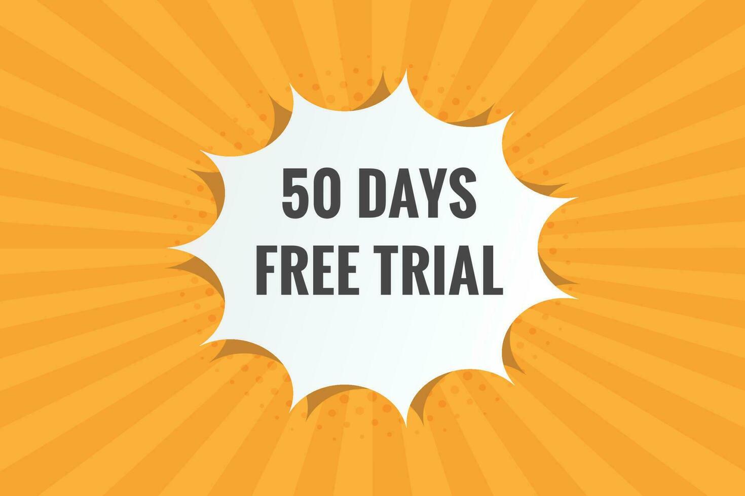 50 days Free trial Banner Design. 50 day free banner background vector