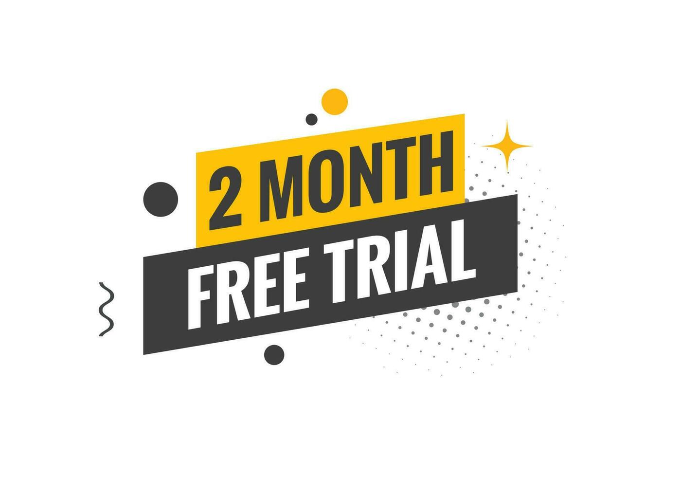 2 Month Free trial Banner Design. 2 month free banner background vector