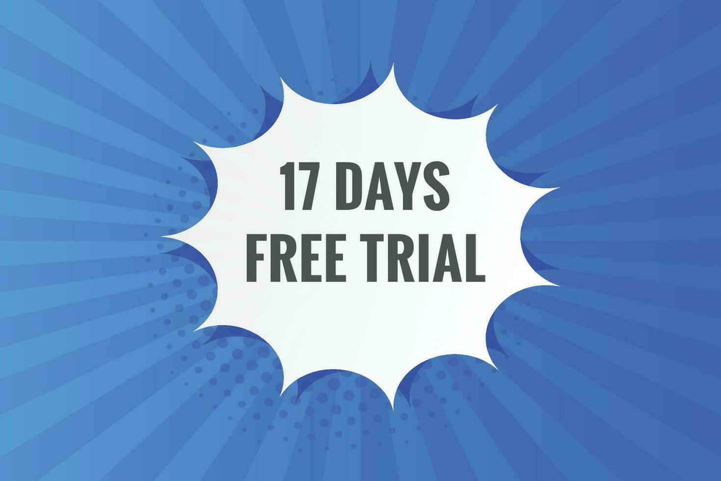 17 days Free trial Banner Design. 17 day free banner background vector