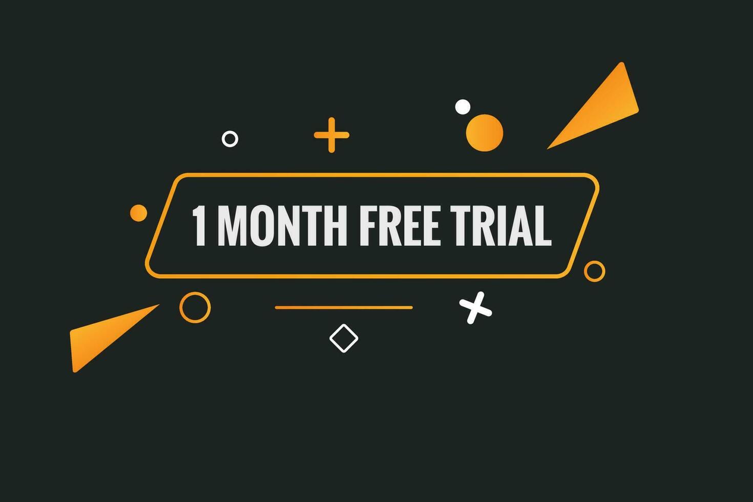 1 Month Free trial Banner Design. 1 month free banner background vector