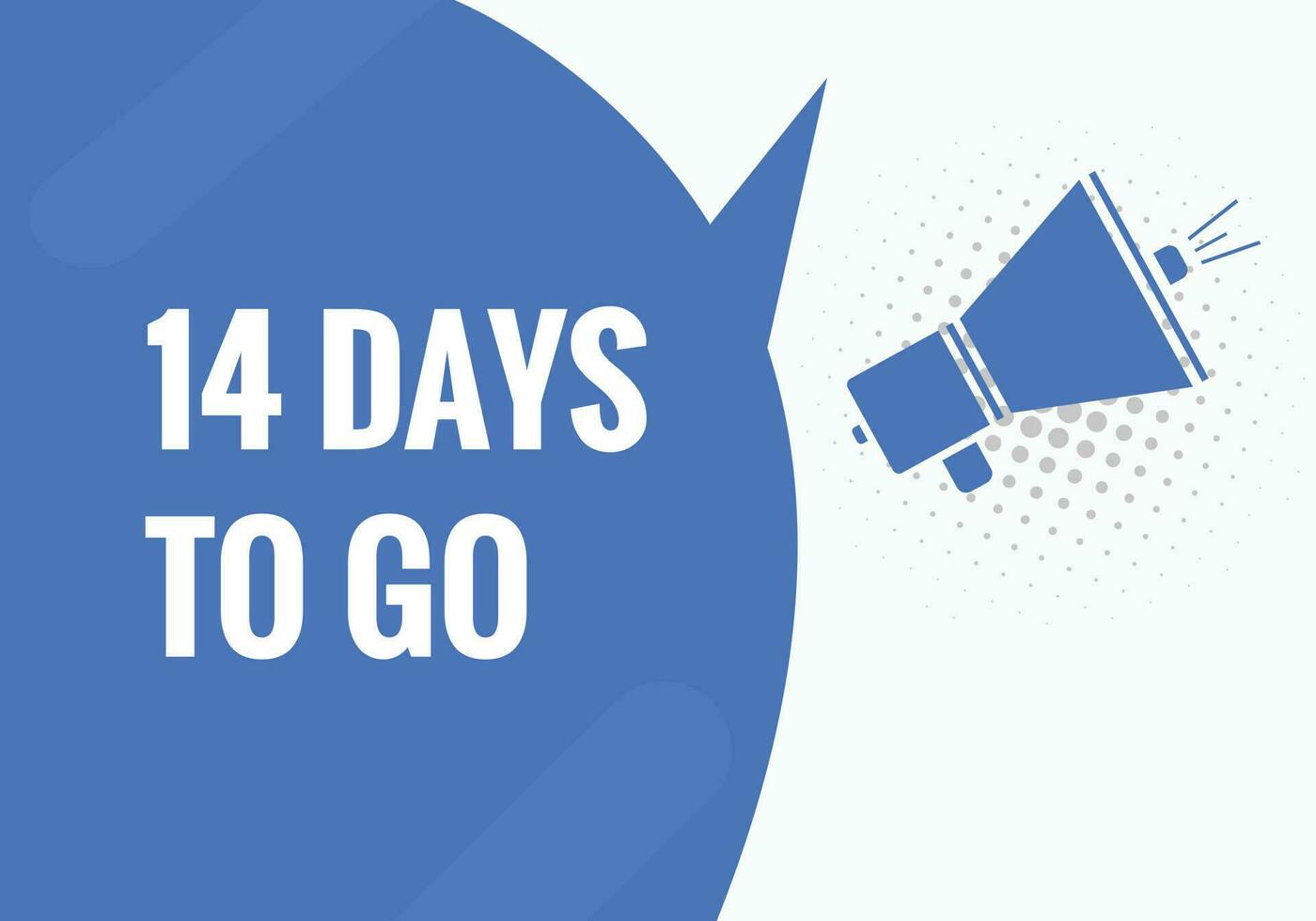 14 days to go text web button. Countdown left 14 day to go banner label vector