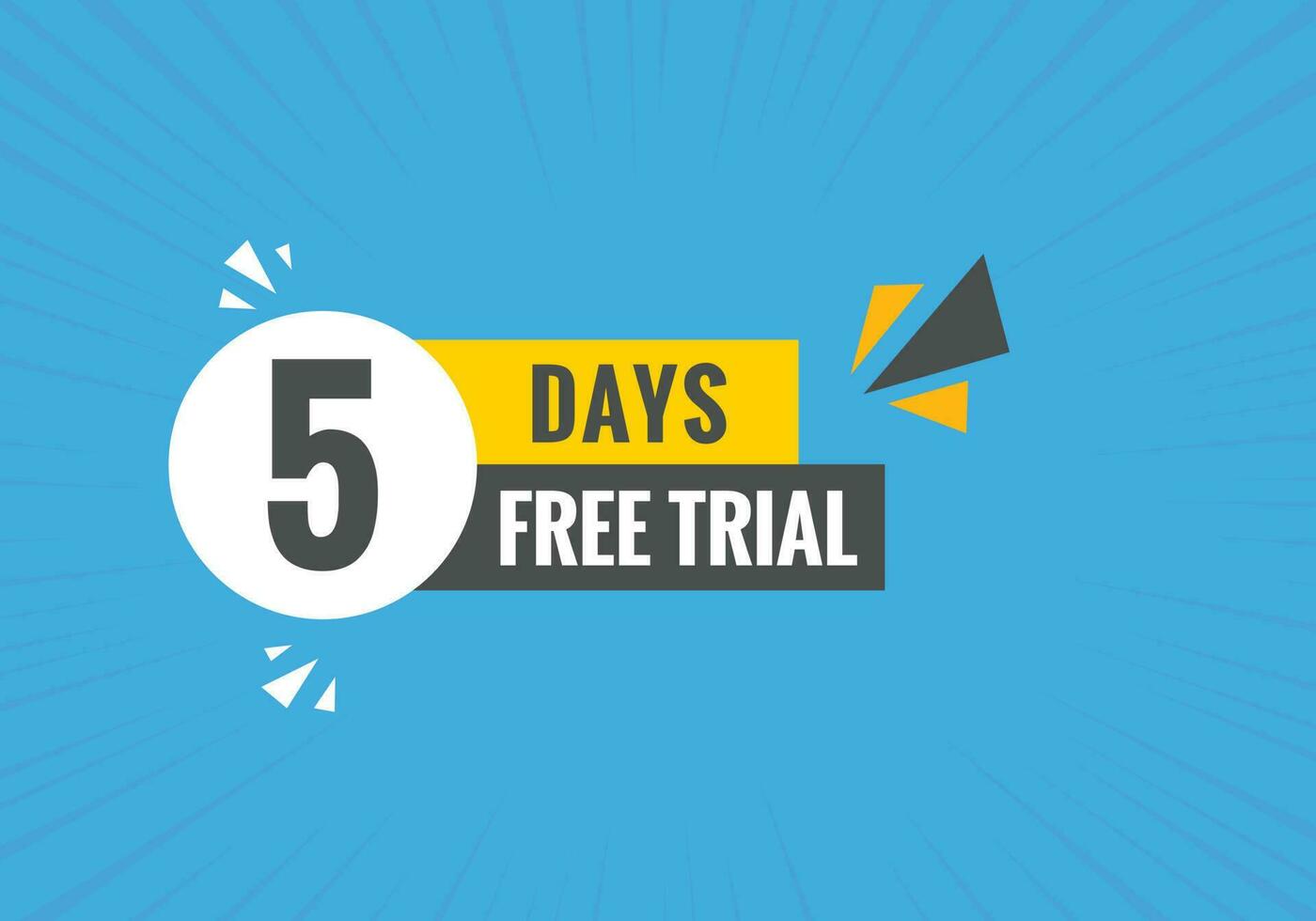 5 days Free trial Banner Design. 5 day free banner background vector