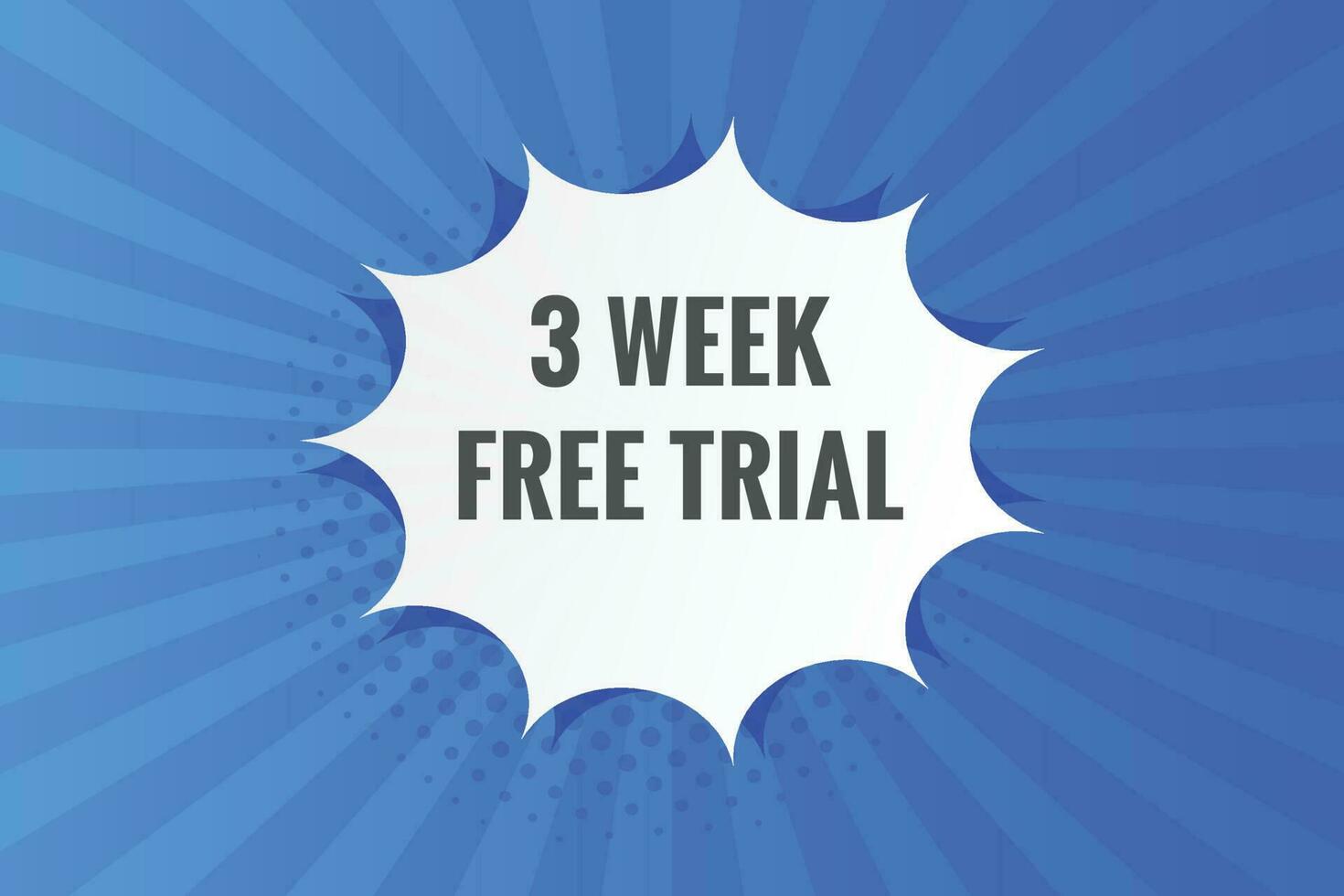 3 week Free trial Banner Design. 3 week free banner background vector