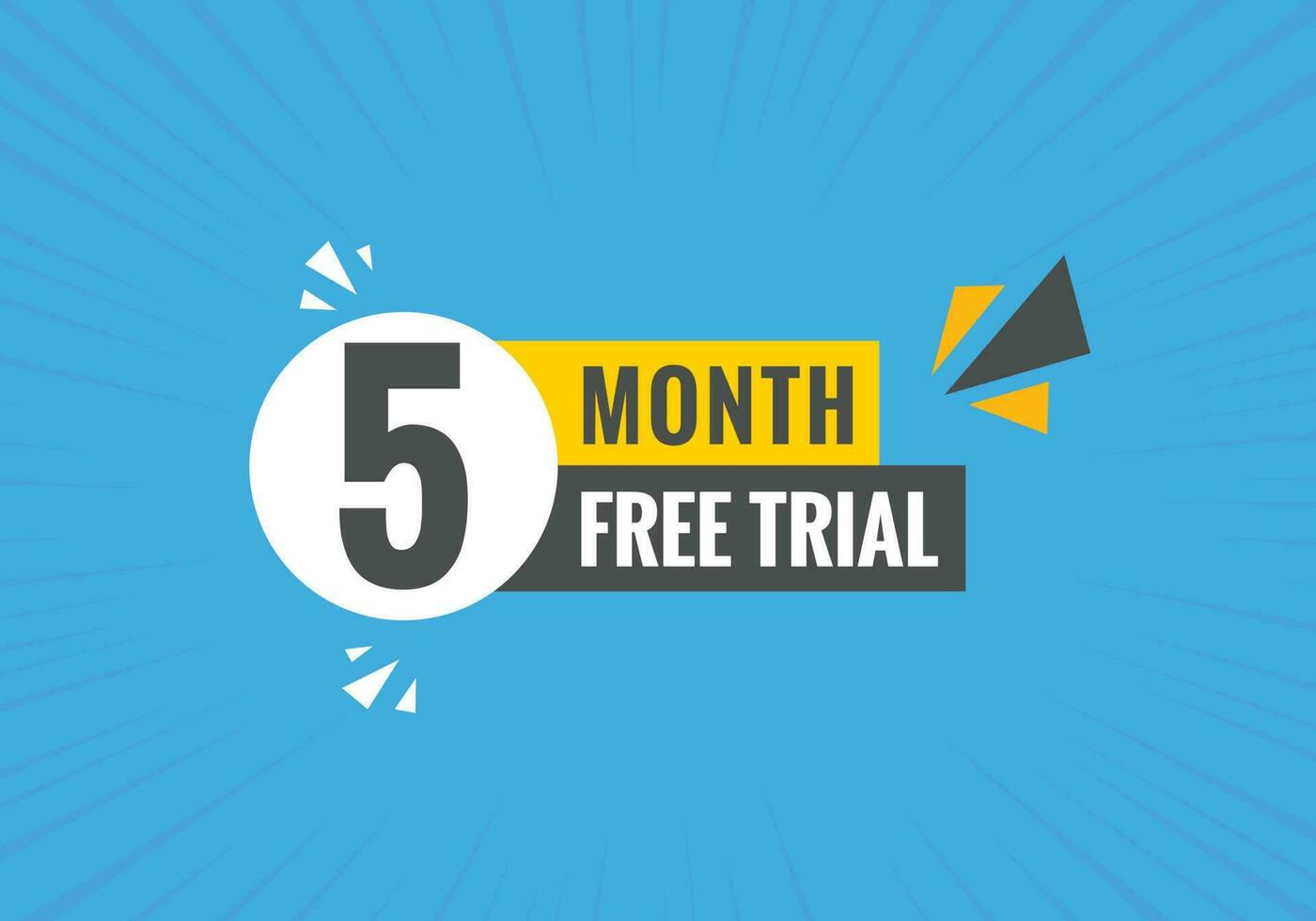 5 Month Free trial Banner Design. 5 month free banner background vector