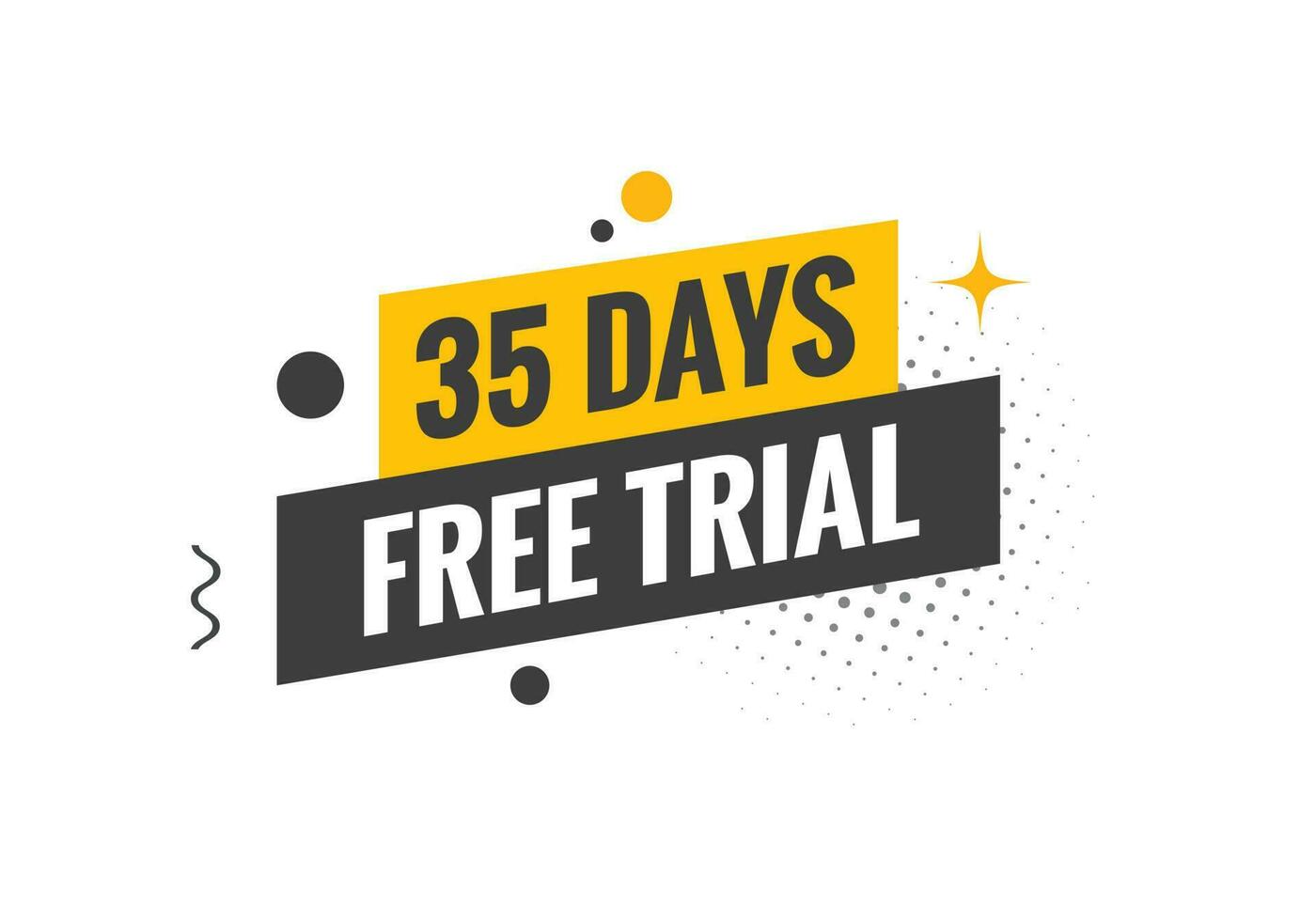 35 days Free trial Banner Design. 35 day free banner background vector