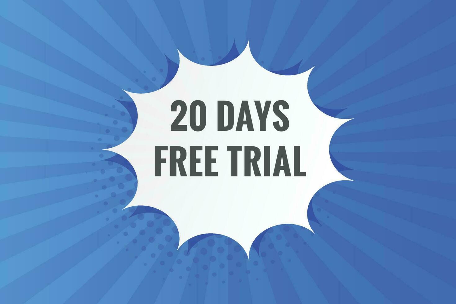 20 days Free trial Banner Design. 20 day free banner background vector
