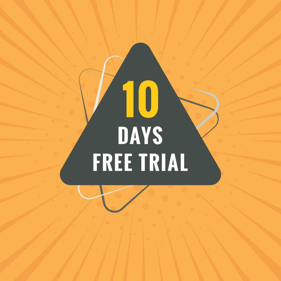 10 days Free trial Banner Design. 10 day free banner background vector