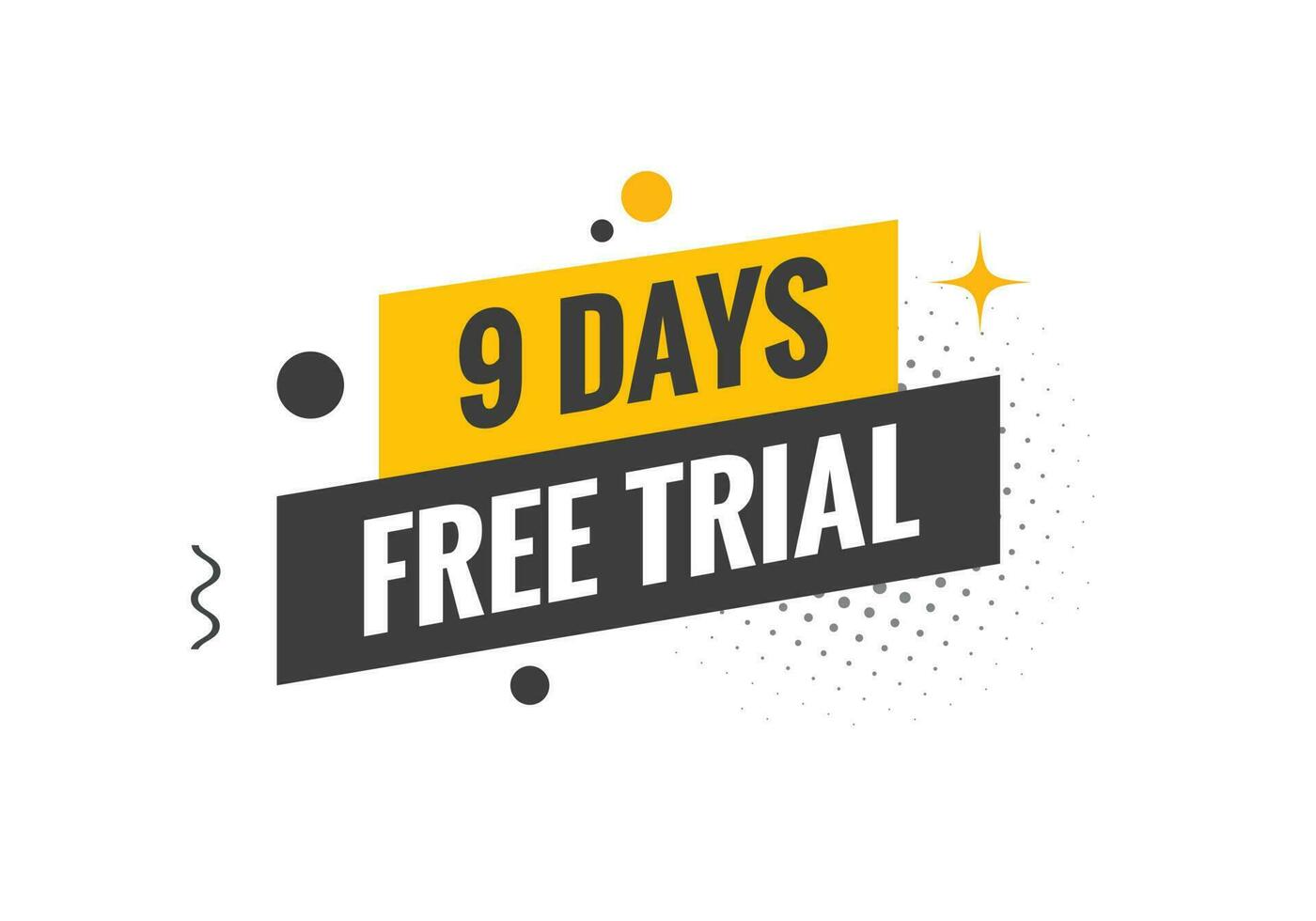 9 days Free trial Banner Design. 9 day free banner background vector