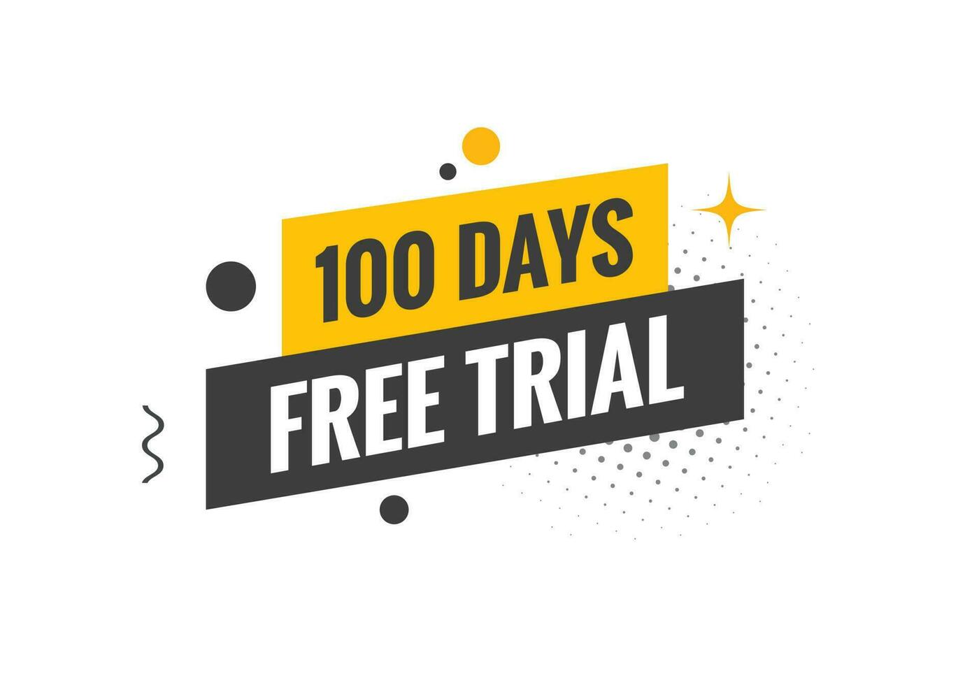 100 days Free trial Banner Design. 100 day free banner background vector