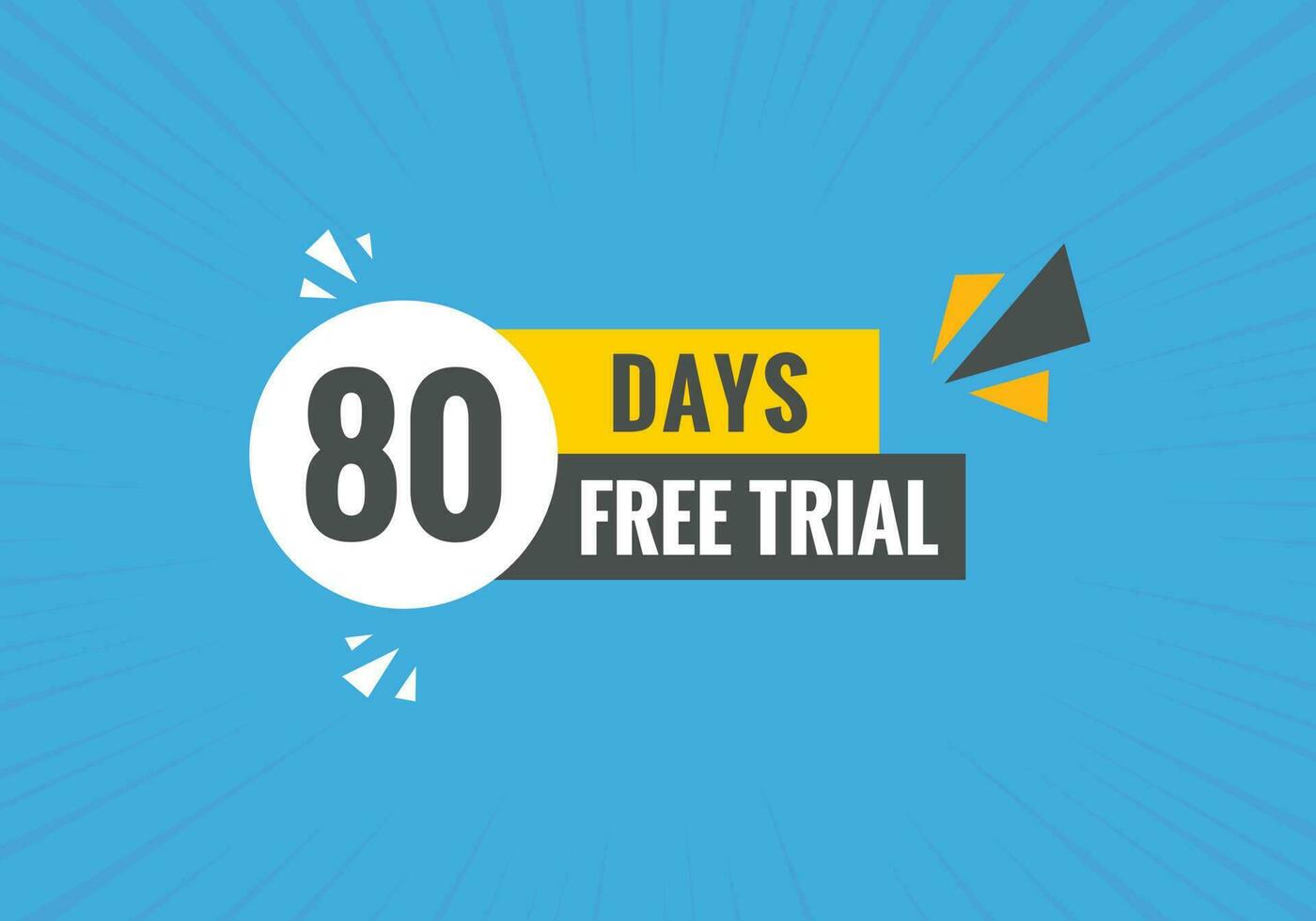 80 days Free trial Banner Design. 80 day free banner background vector