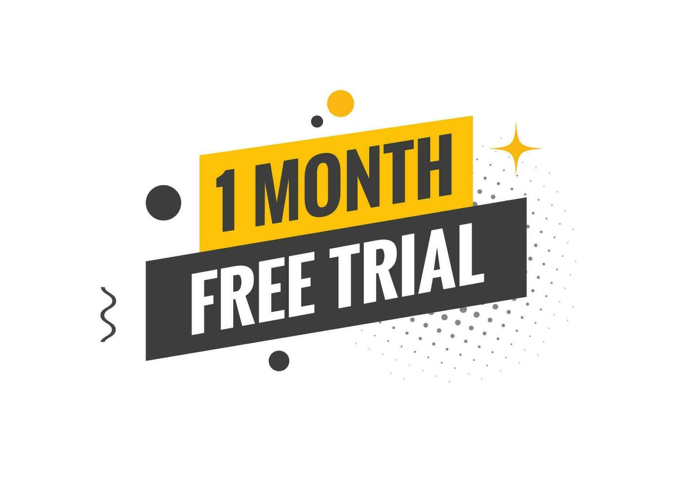 1 Month Free trial Banner Design. 1 month free banner background vector