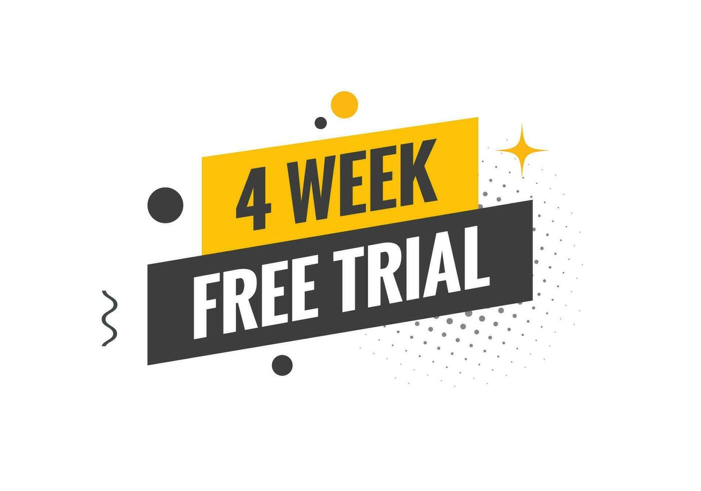 4 week Free trial Banner Design. 4 week free banner background vector