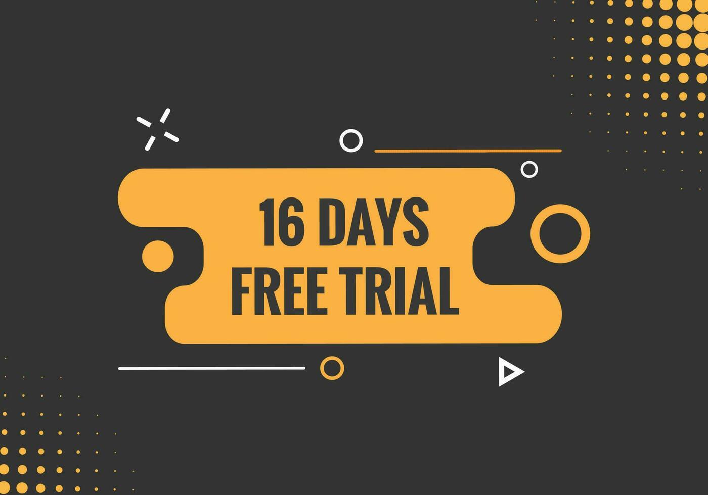 16 days Free trial Banner Design. 16 day free banner background vector