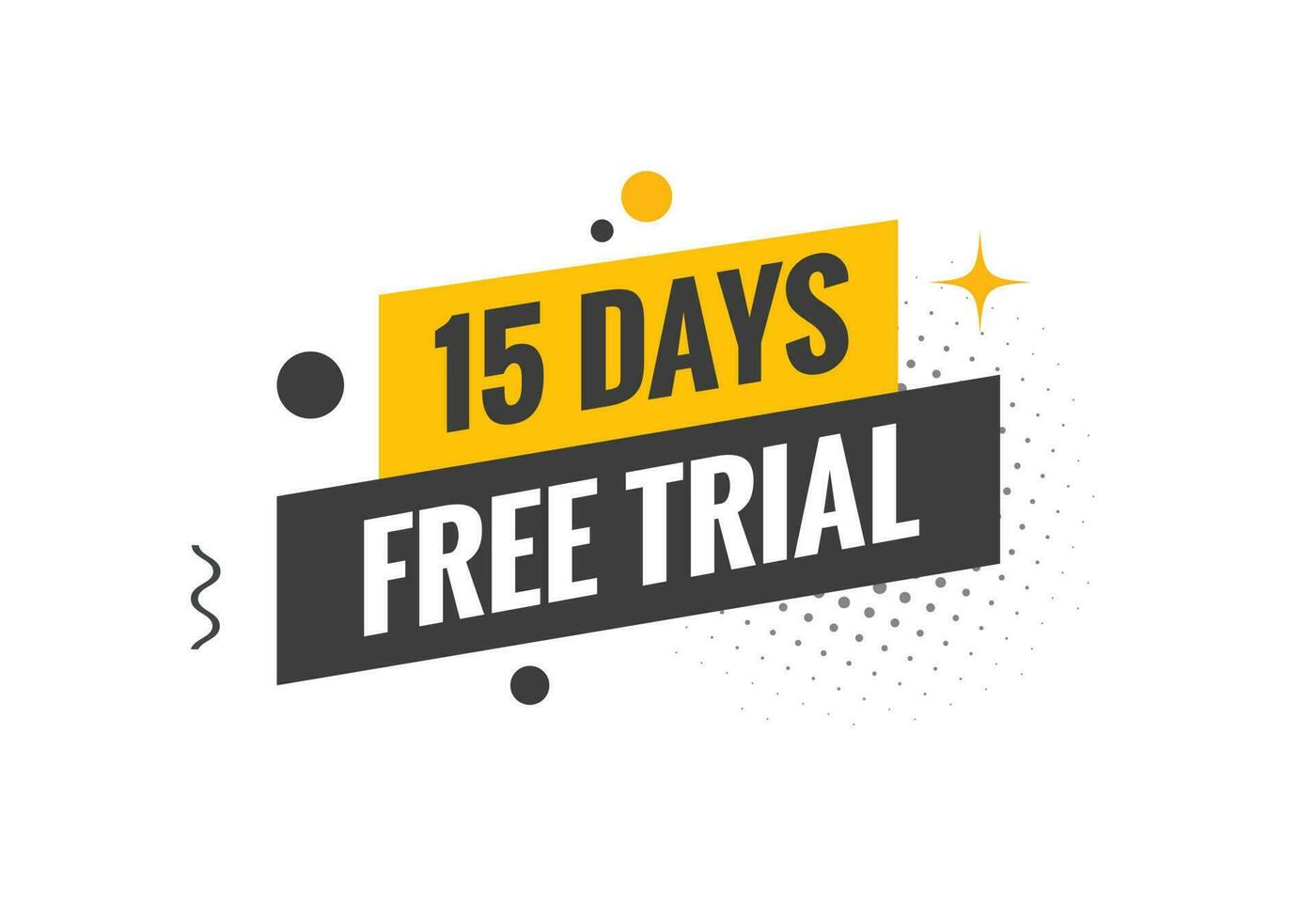 15 days Free trial Banner Design. 15 day free banner background vector