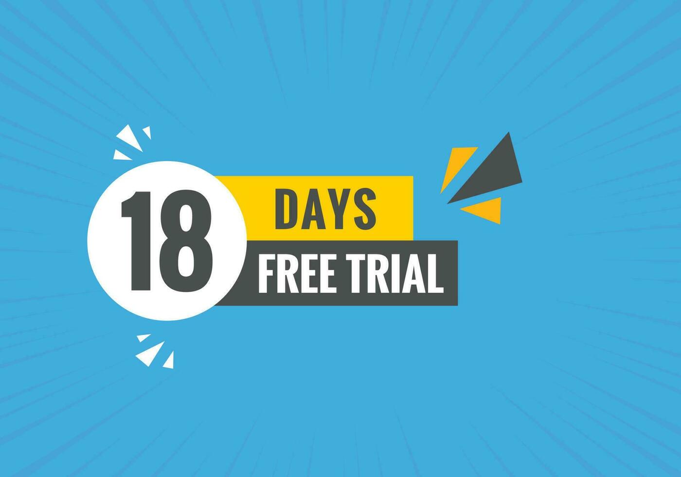 18 days Free trial Banner Design. 18 day free banner background vector