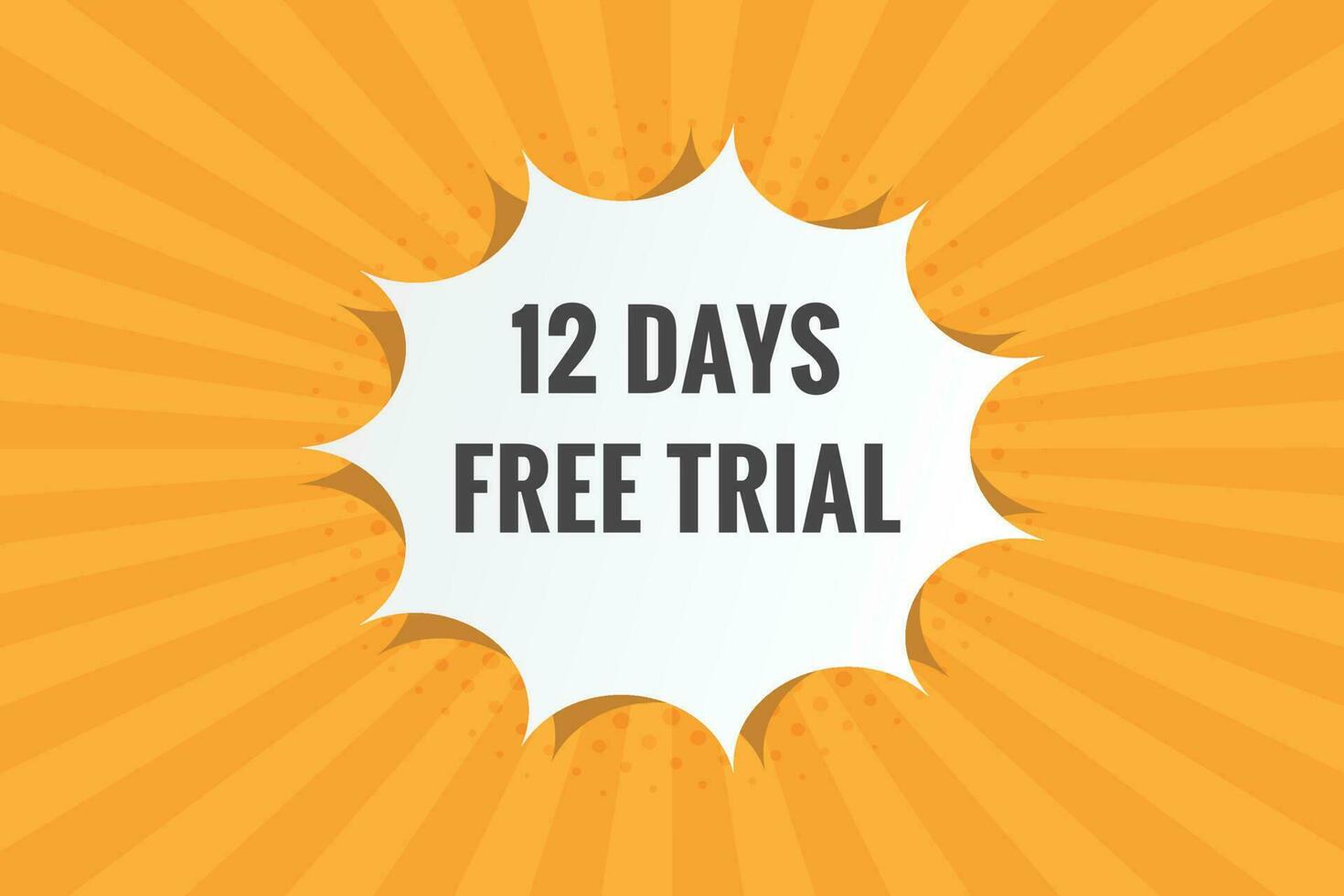 12 days Free trial Banner Design. 12 day free banner background vector