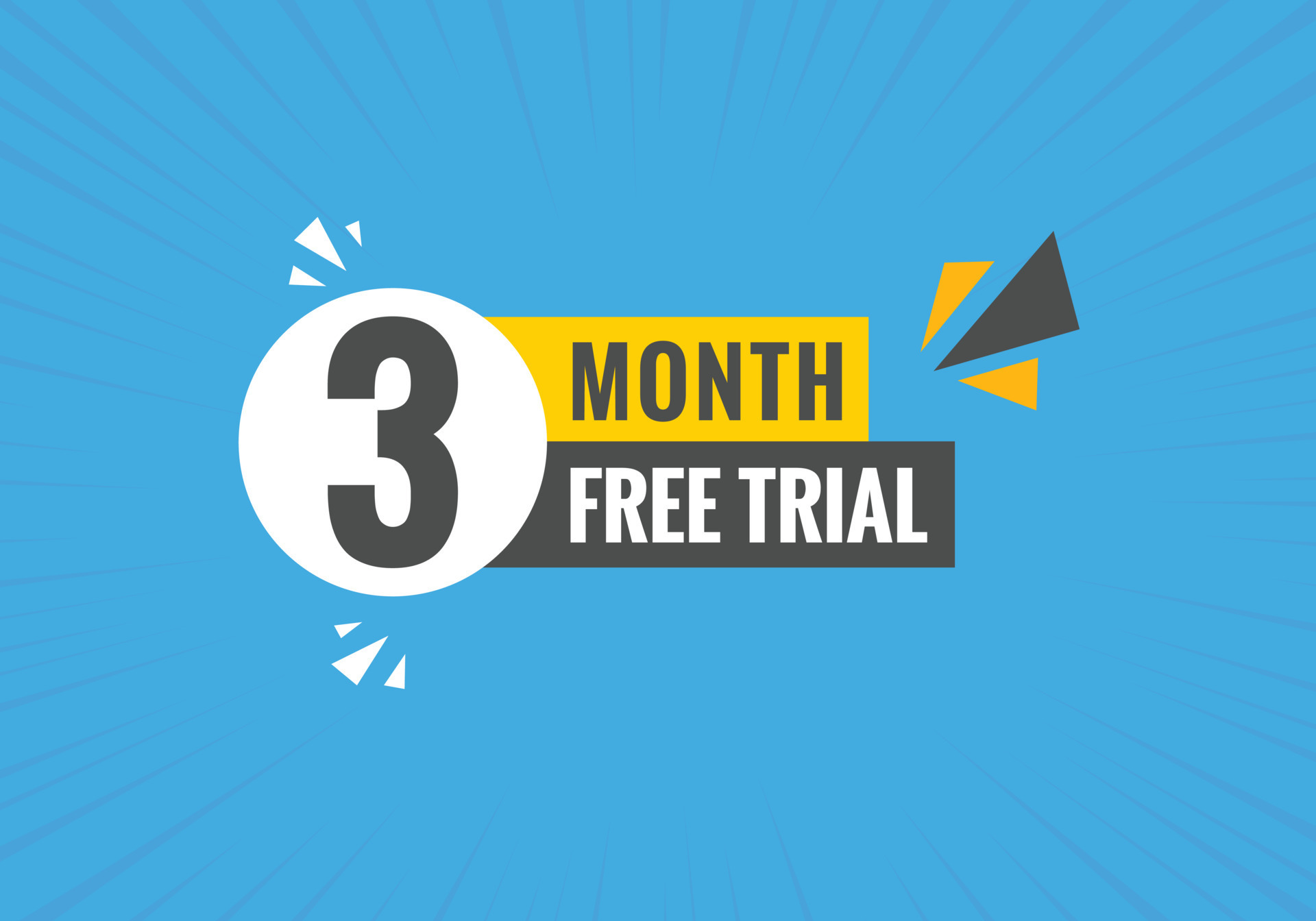3 Month Free trial Banner Design. 3 month free banner background