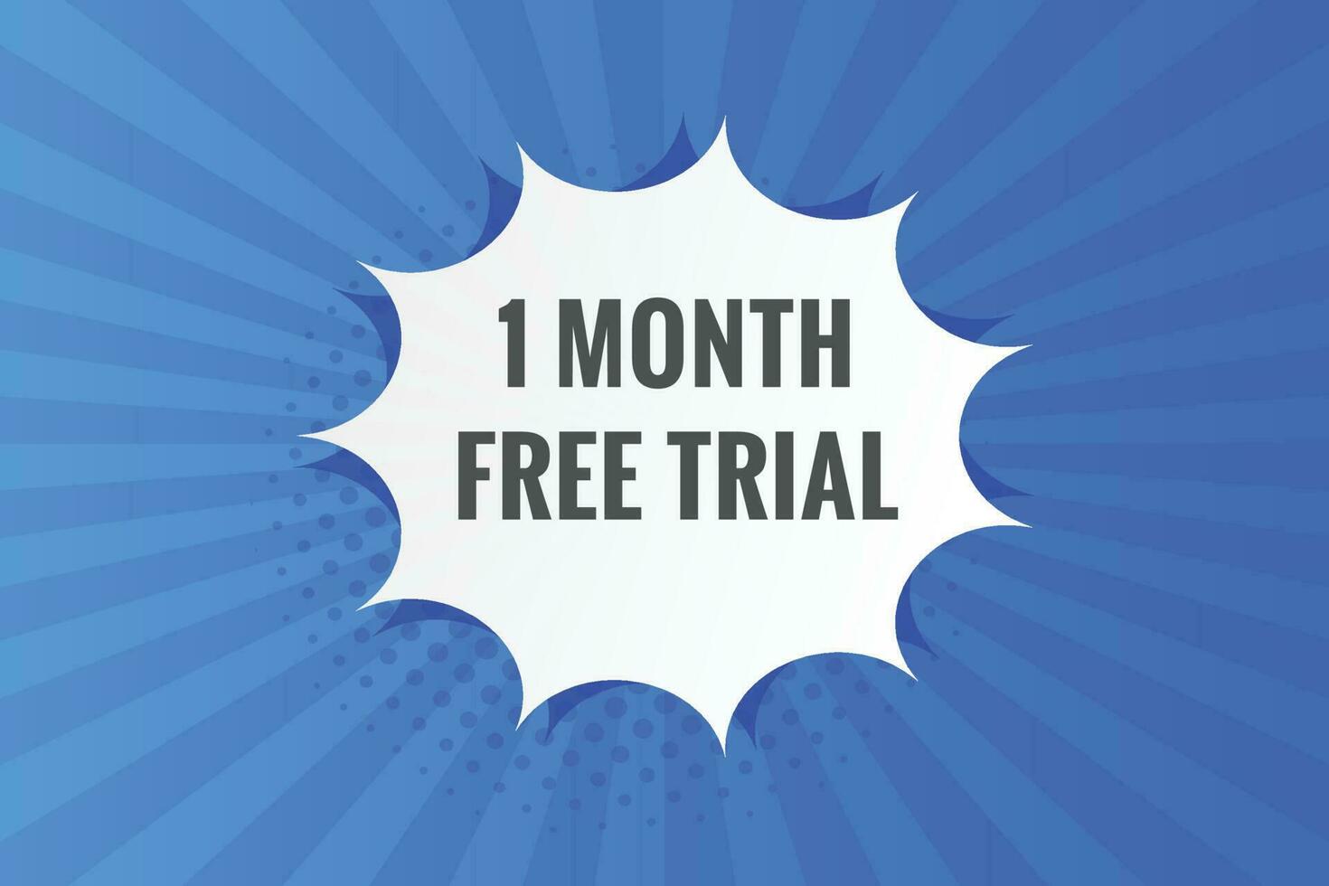 1 Month Free trial Banner Design. 1 month free banner background vector