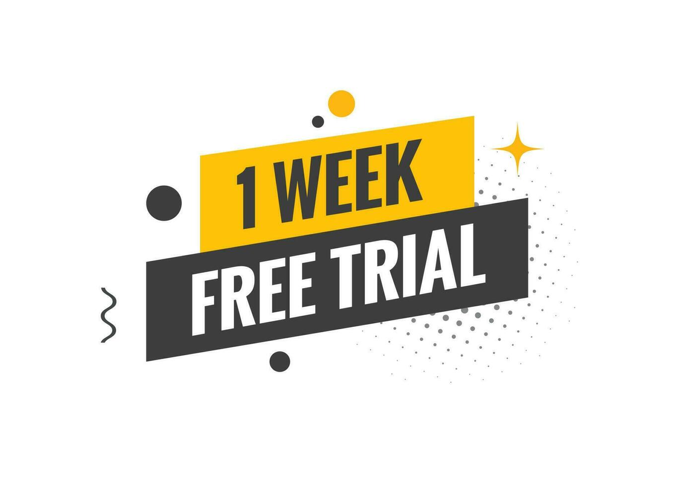 1 week Free trial Banner Design. 1 week free banner background vector