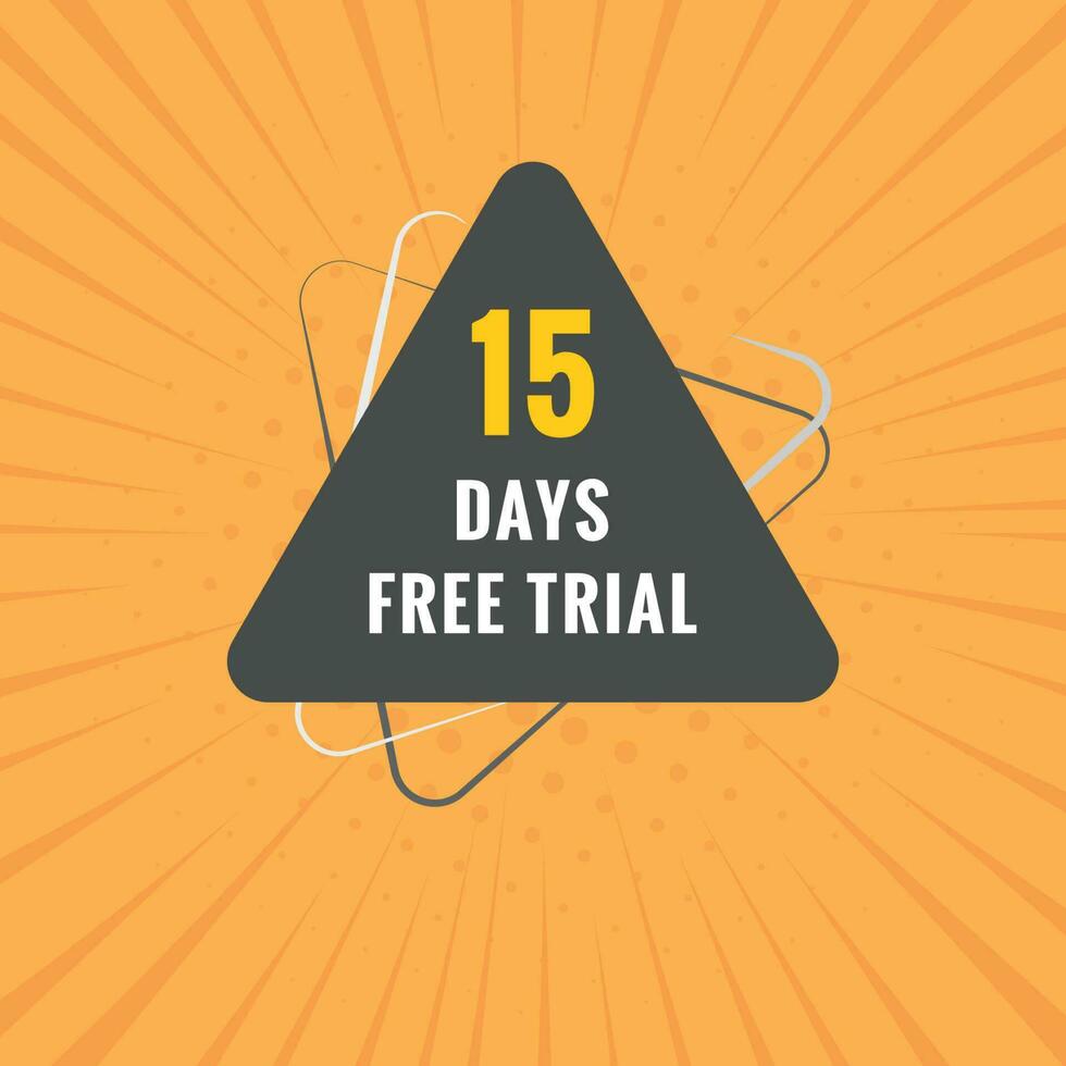 15 days Free trial Banner Design. 15 day free banner background vector