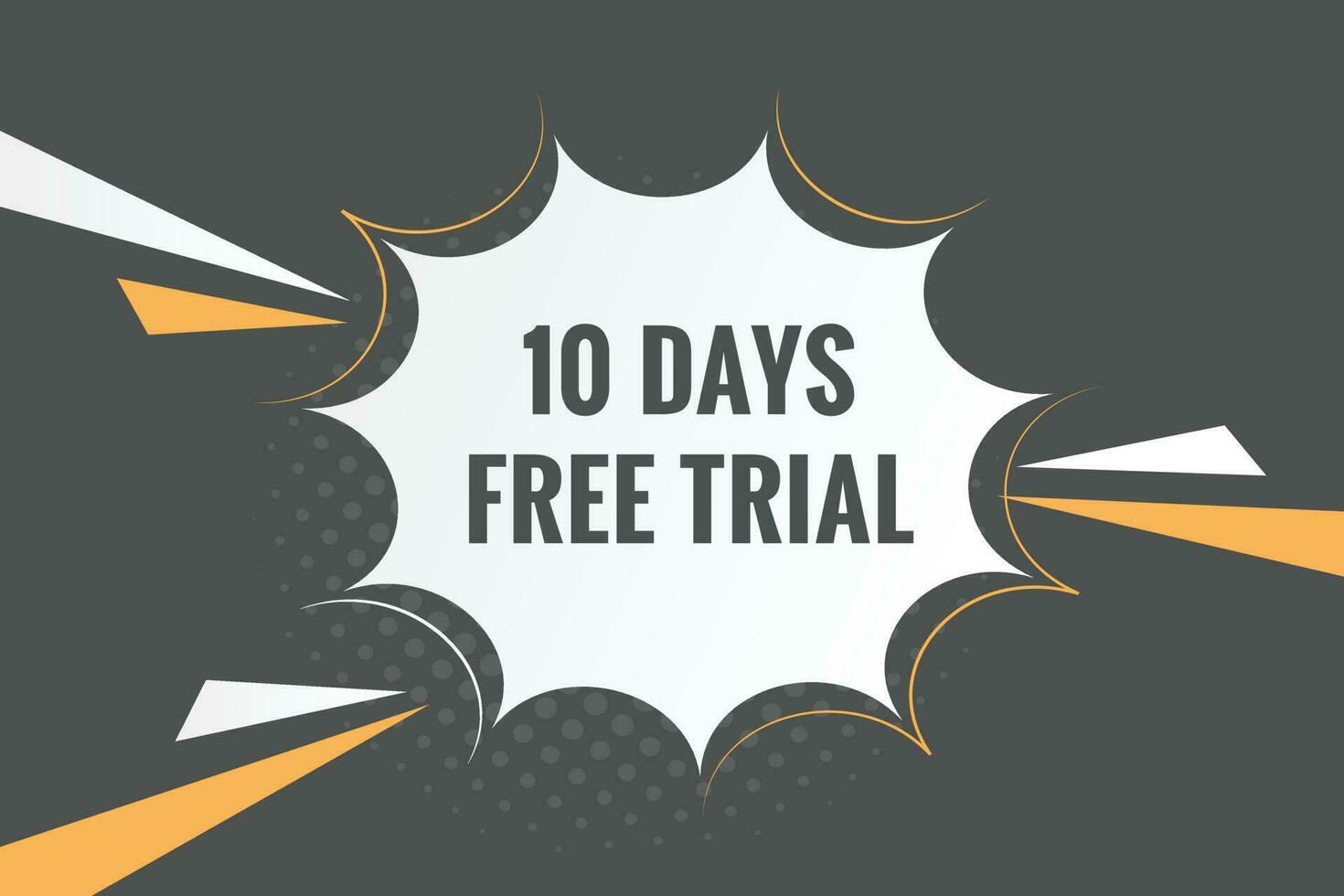 10 dias gratis juicio bandera diseño. 10 día gratis bandera antecedentes vector